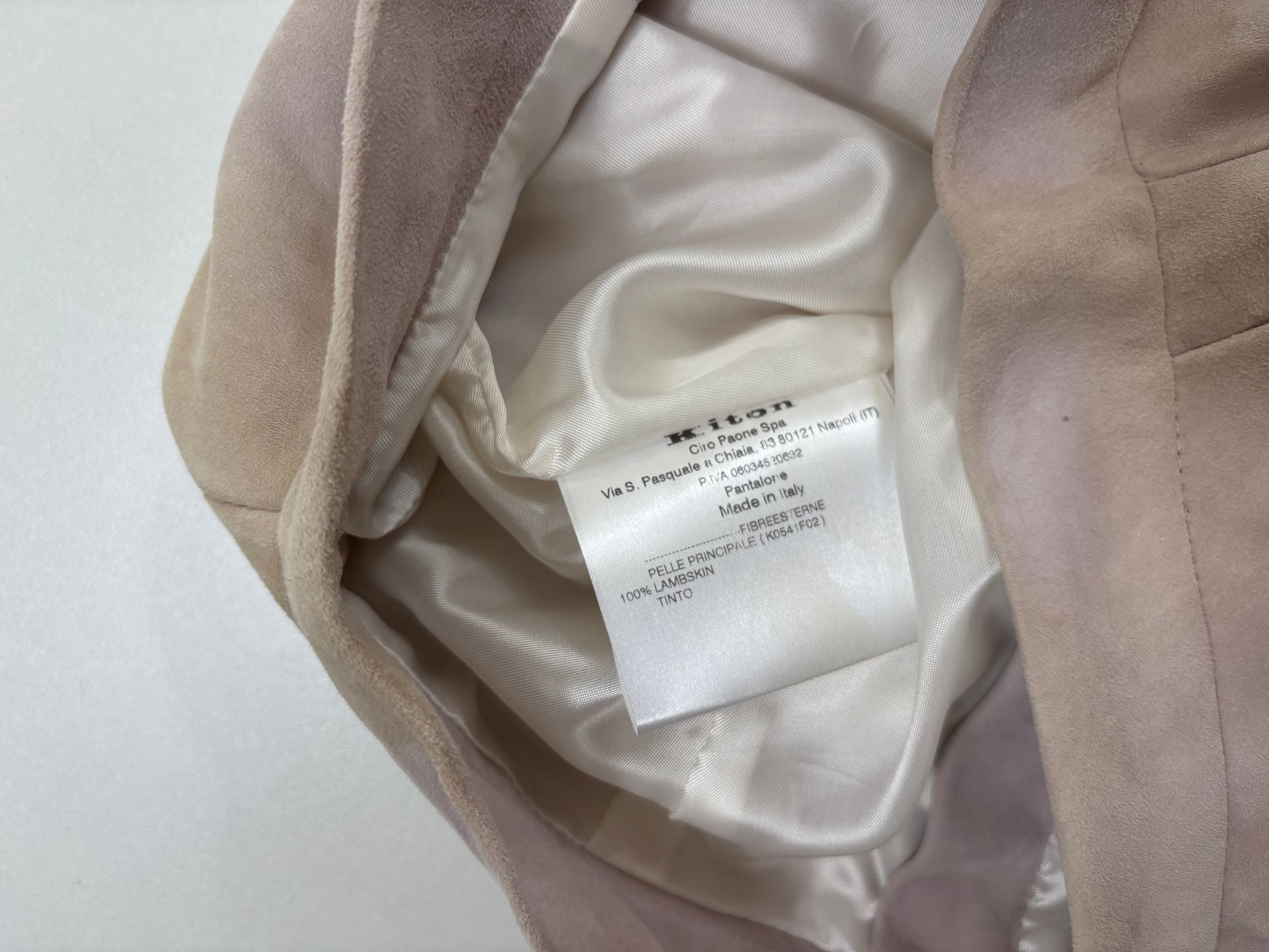Pantalon Kiton en daim d'agneau beige – T.42-6