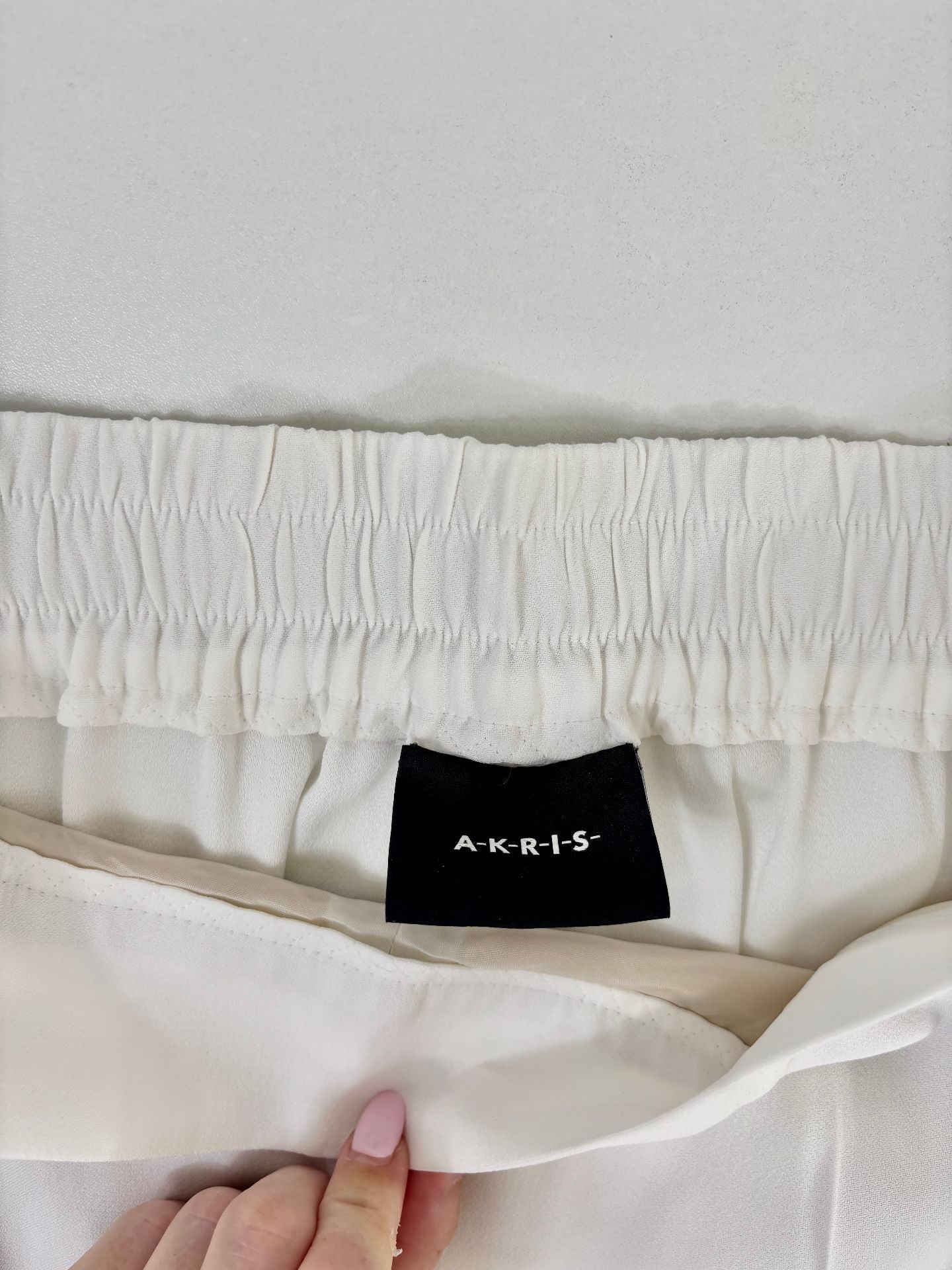 Pantalon Akris Melissa slim stretch Off-White – T.40-5