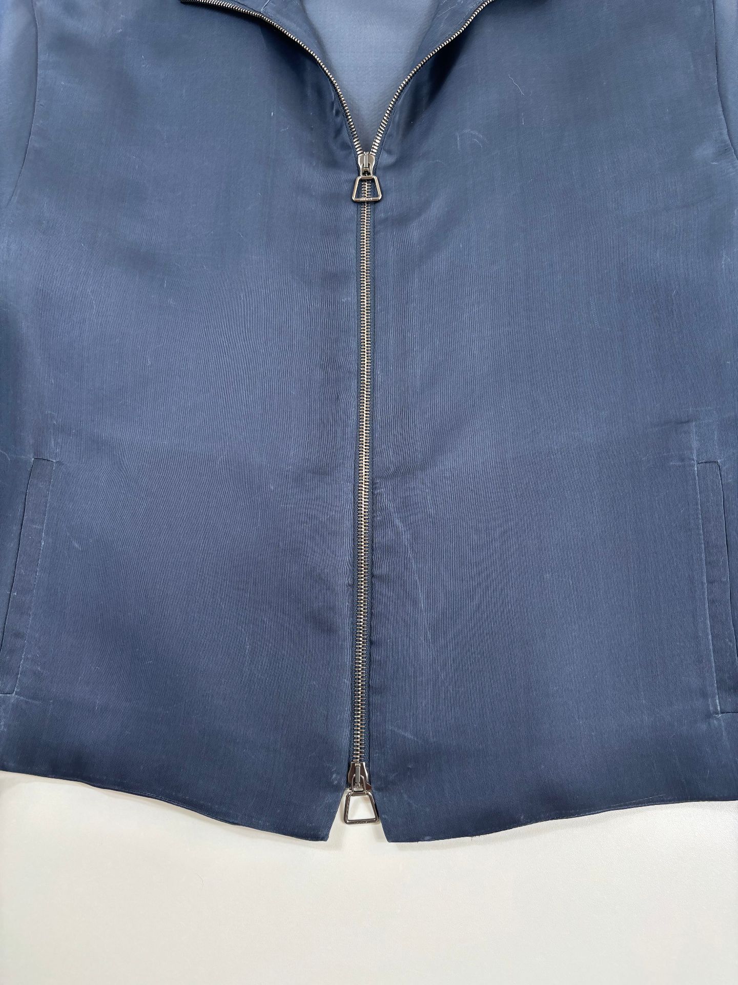 Veste Akris Philia en organza de soie marine – T.40-3