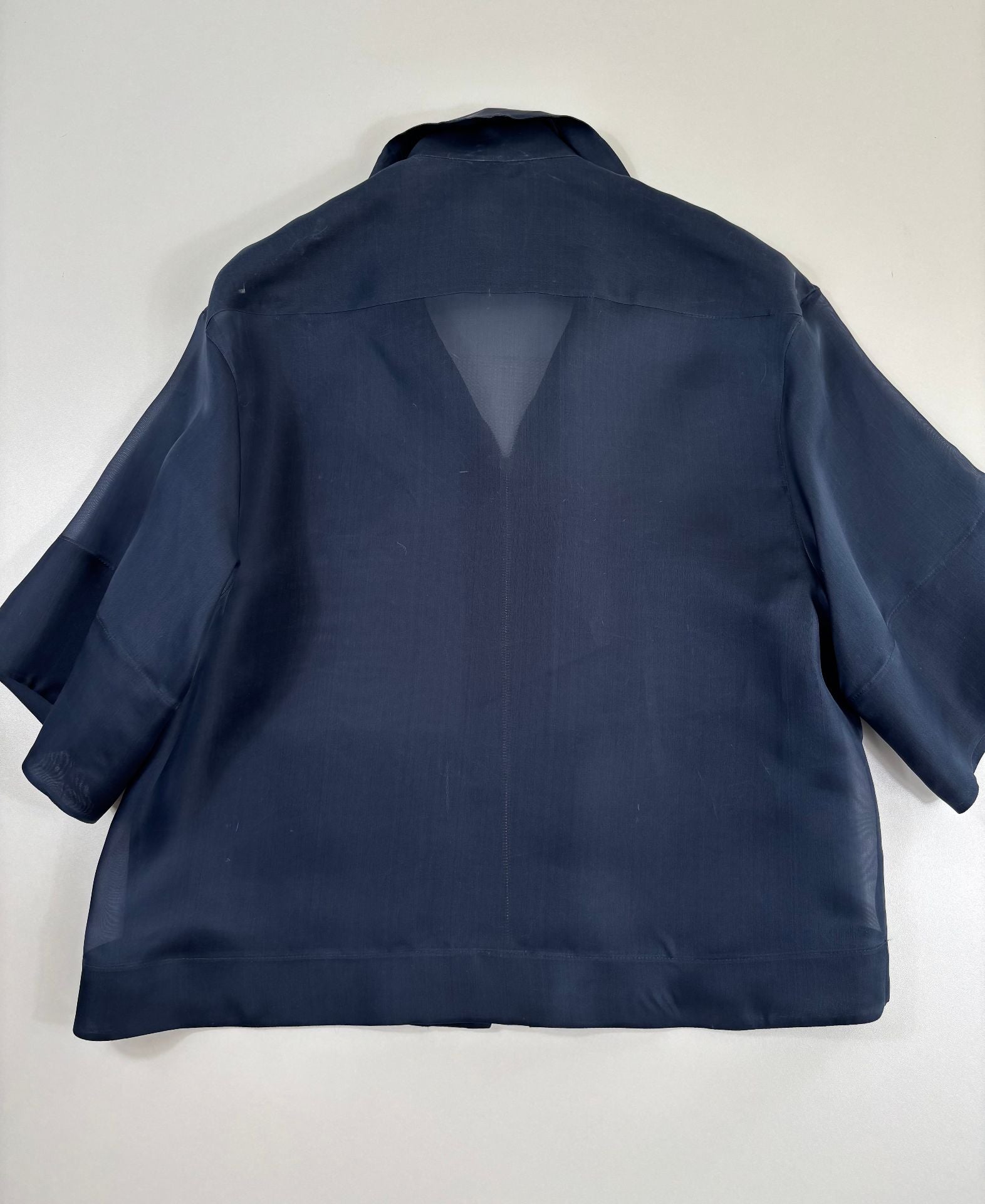 Veste Akris Philia en organza de soie marine – T.40-7