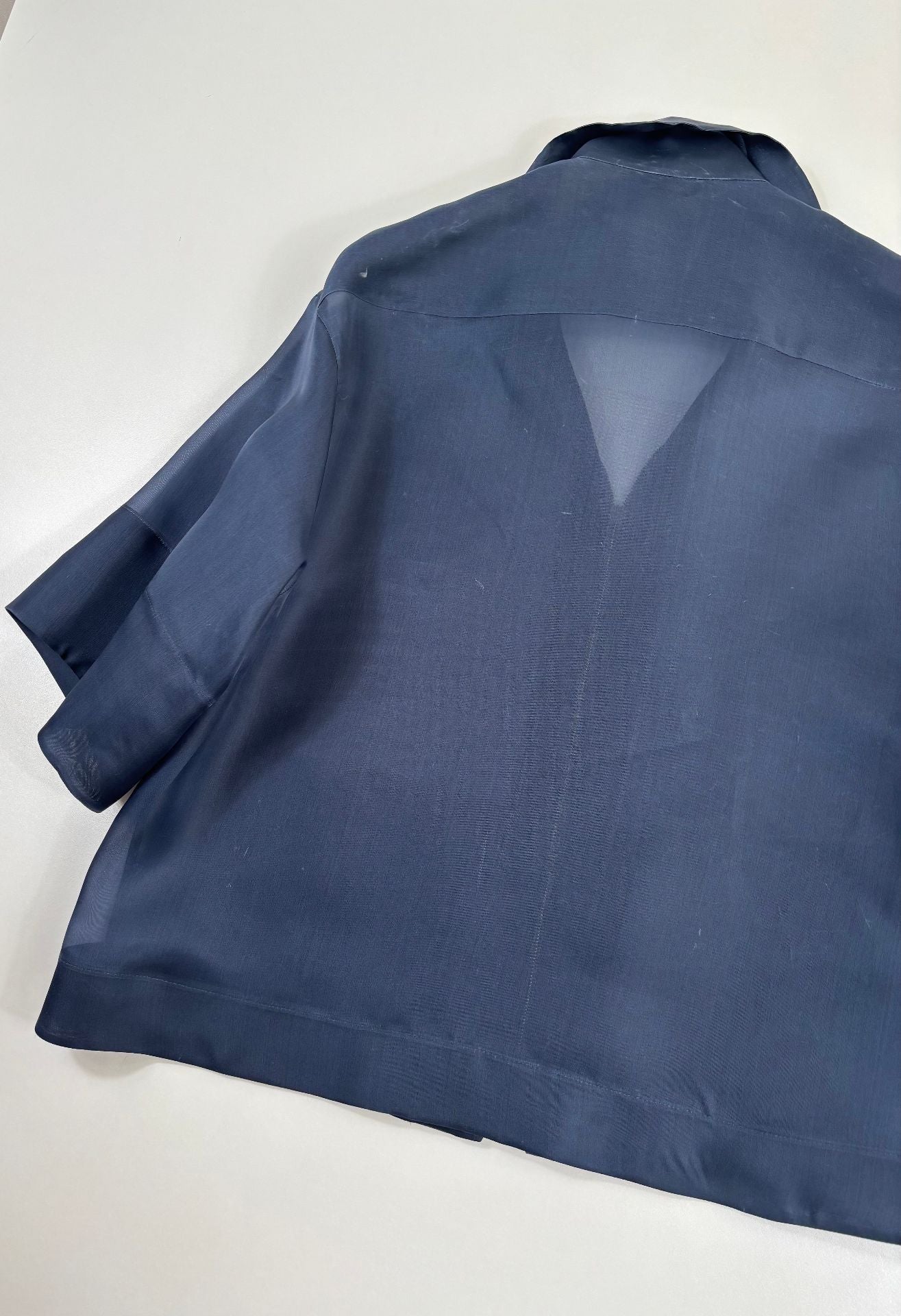 Veste Akris Philia en organza de soie marine – T.40-9