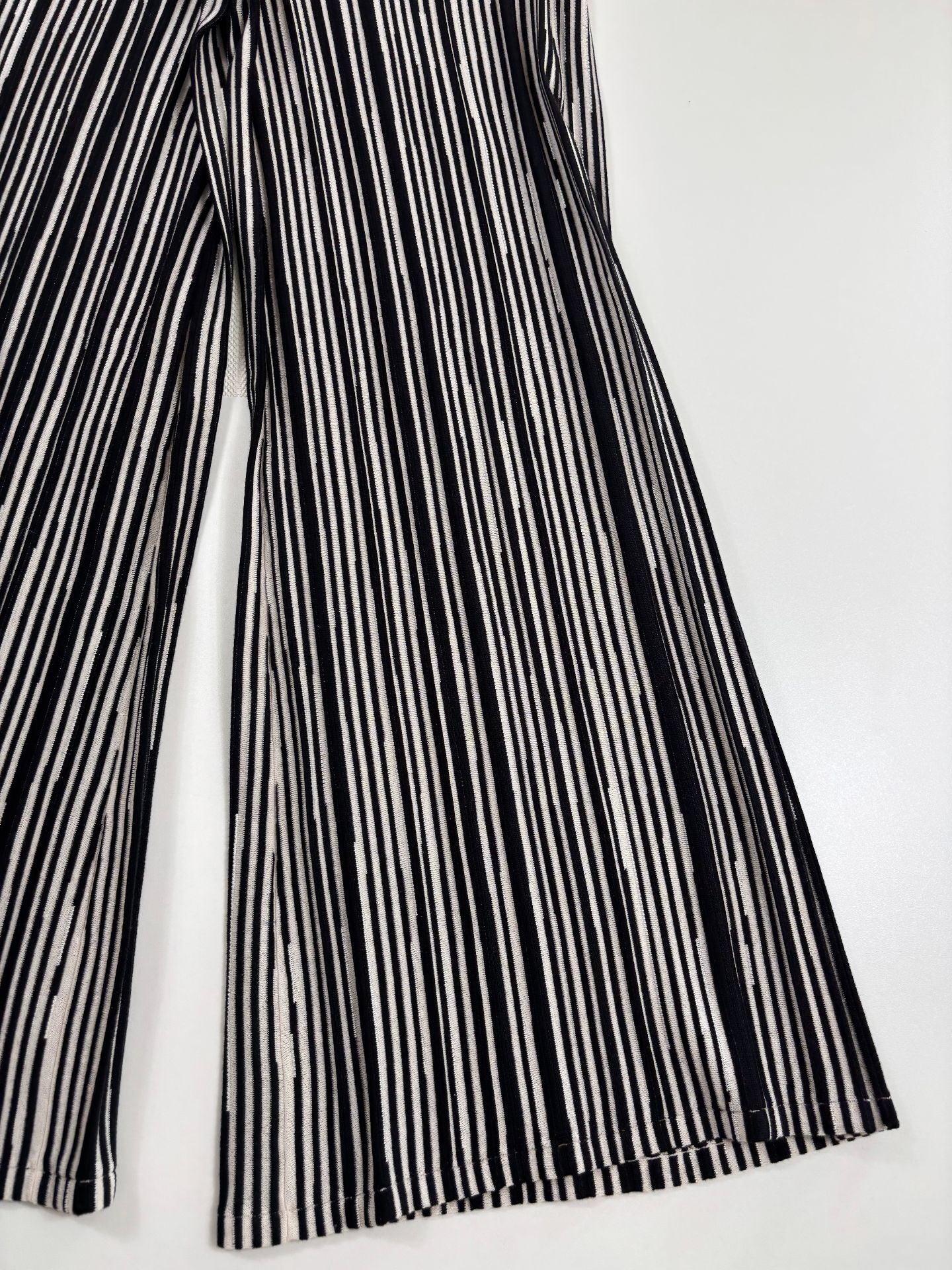Pantalon palazzo Akris en coton rayé noir & écru – T.38-2