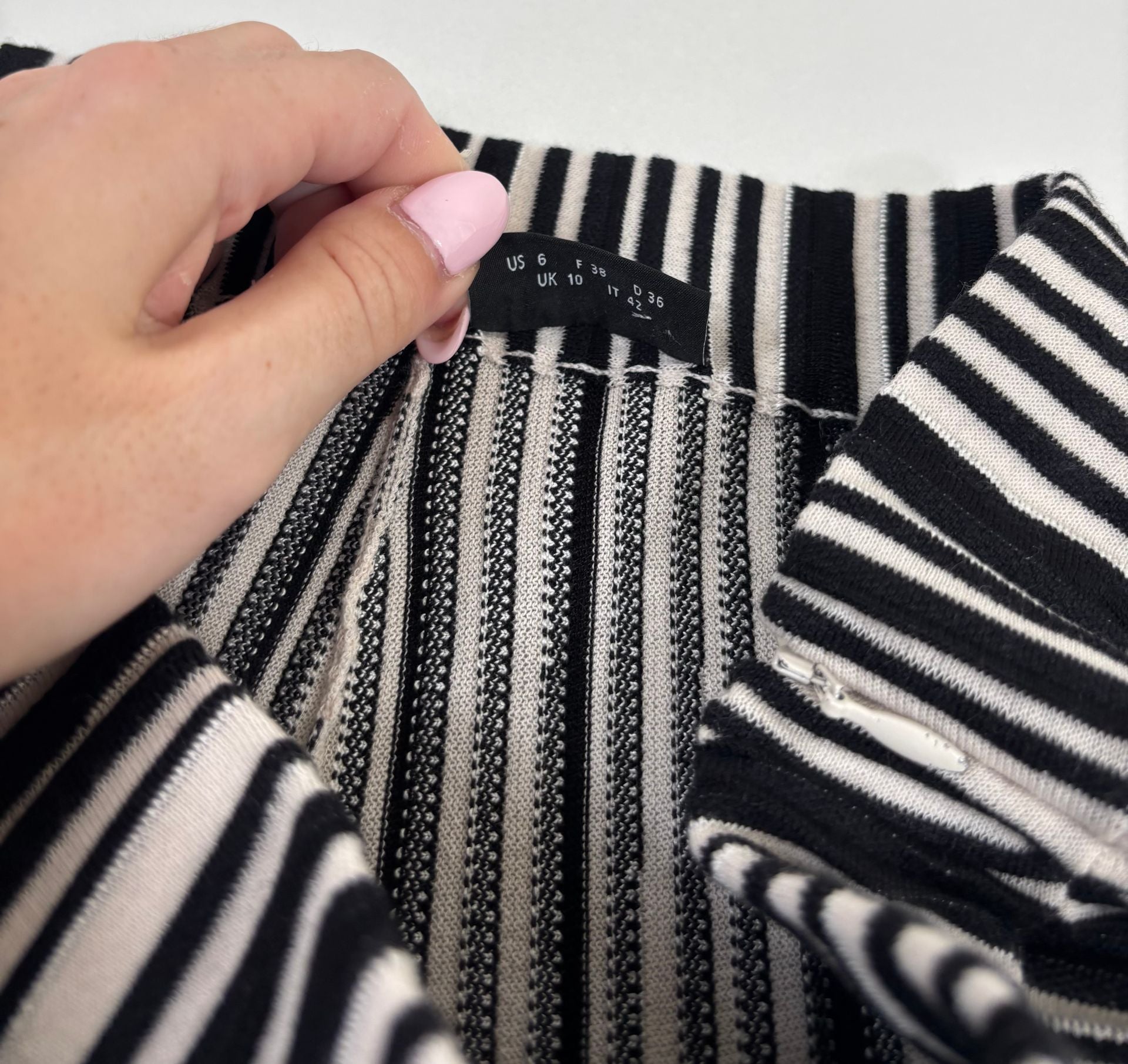 Pantalon palazzo Akris en coton rayé noir & écru – T.38-5