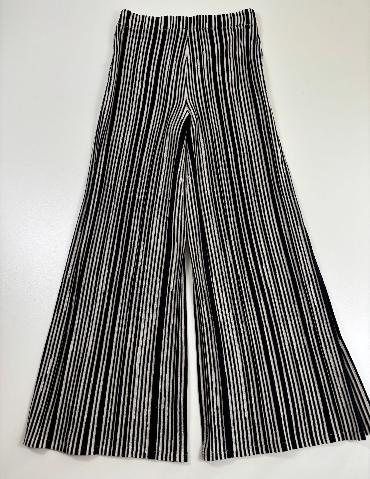 Pantalon palazzo Akris en coton rayé noir & écru – T.38-7