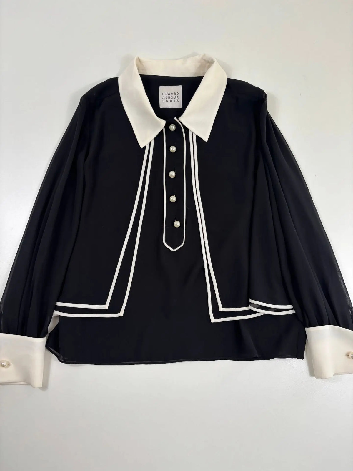 Ensemble Edward Achour Paris en soie noir & blanc – T.40 Edward Achour Paris
