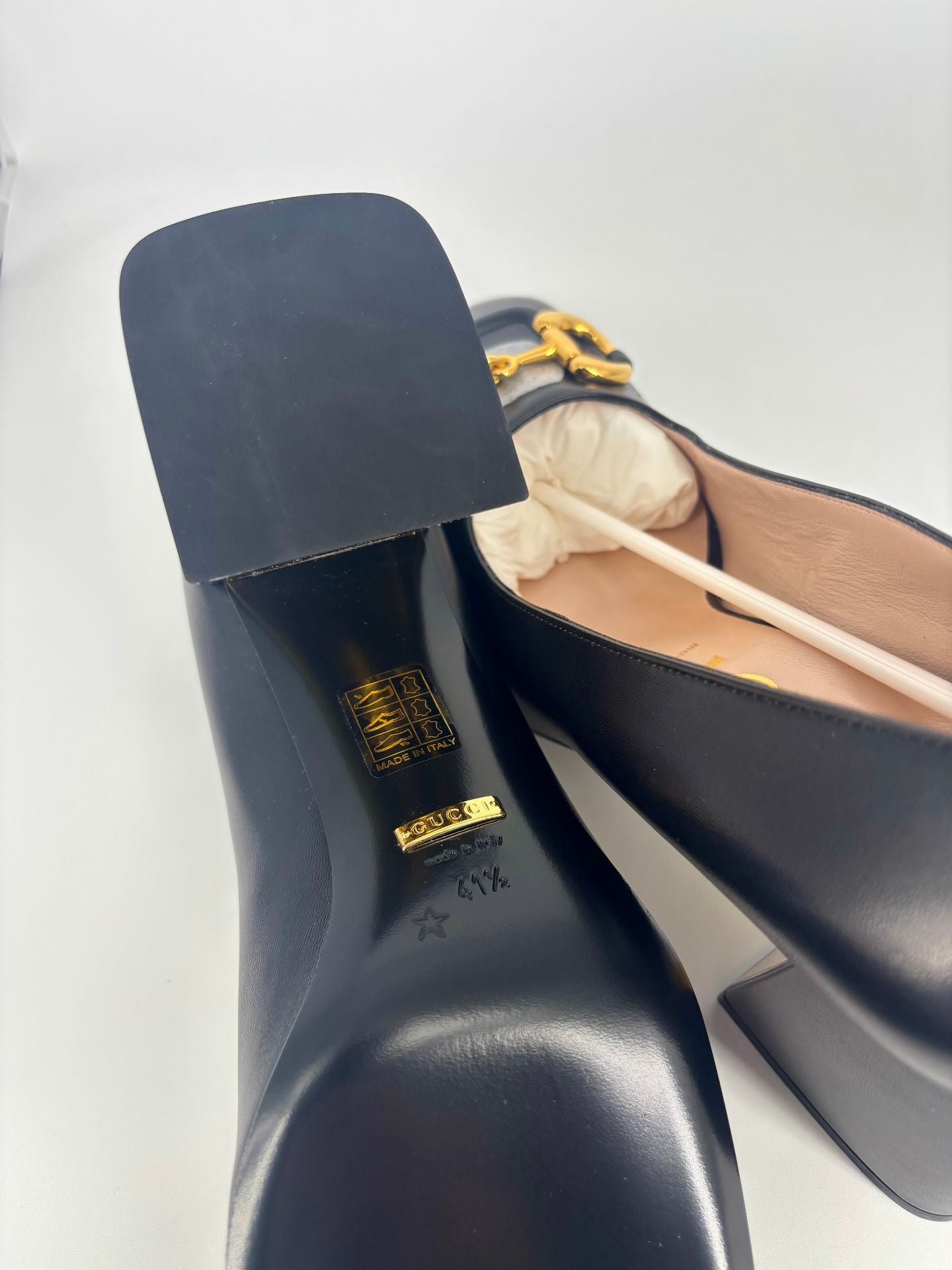 Escarpins slingback Horsebit en cuir noir – Gucci – Taille 41-9