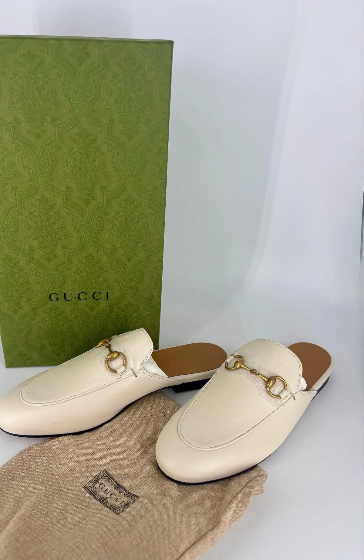 Mules Gucci Princetown en cuir blanc – T.36 Gucci