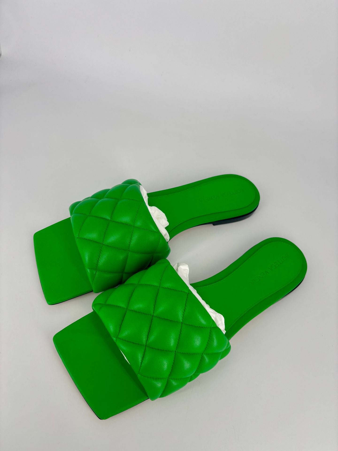 Sandales Bottega Veneta Padded Flat cuir agneau matelassé vert – T.38-4