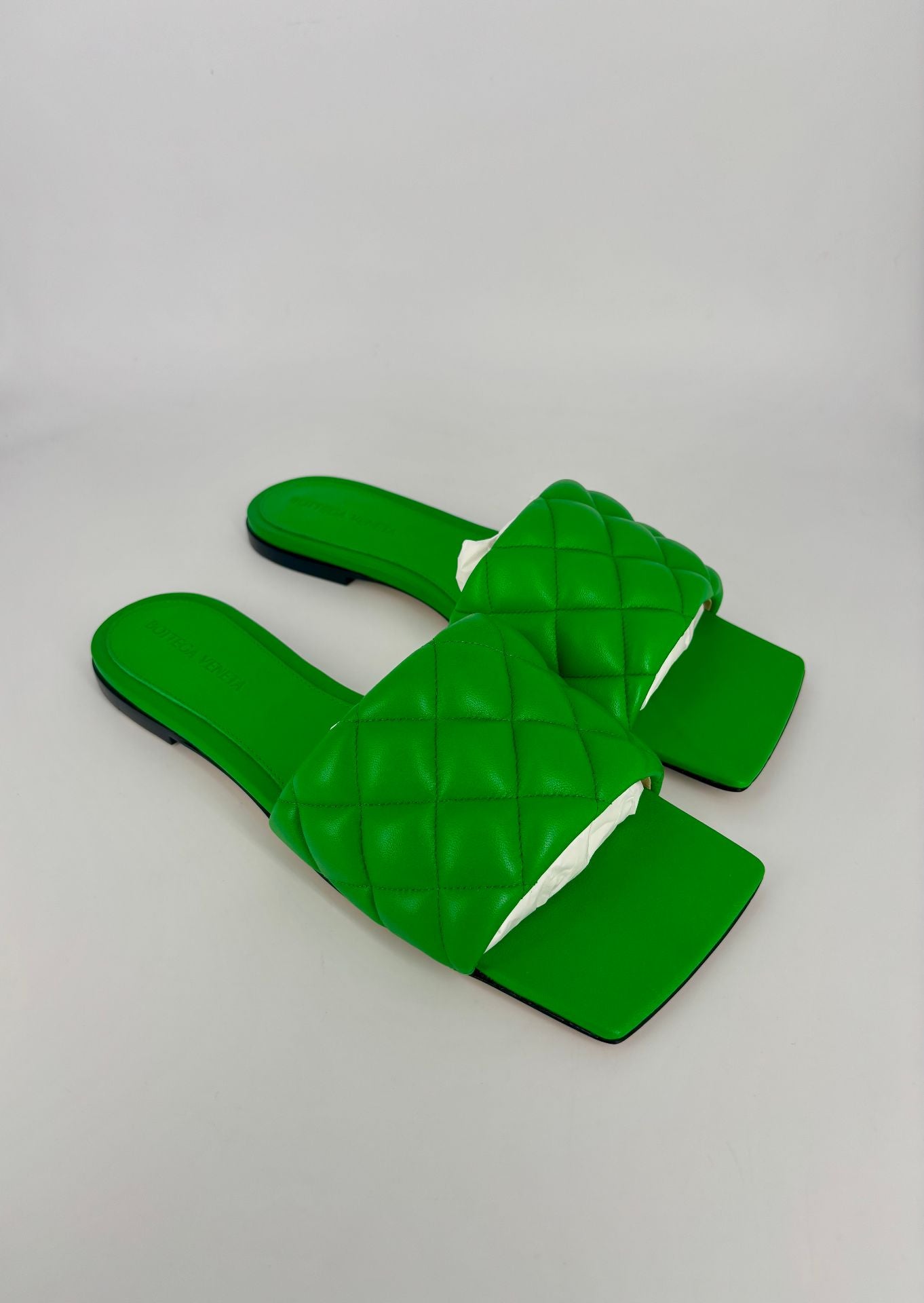 Sandales Bottega Veneta Padded Flat cuir agneau matelassé vert – T.38-8