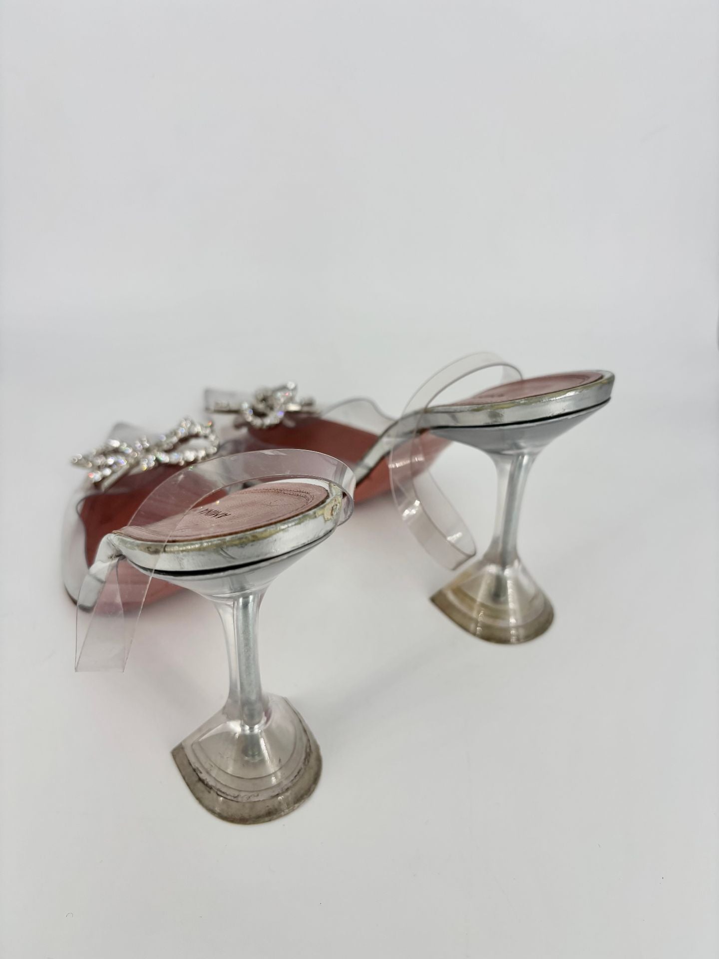 Escarpins PVC transparent & argenté – Amina Muaddi – Taille 39,5-3