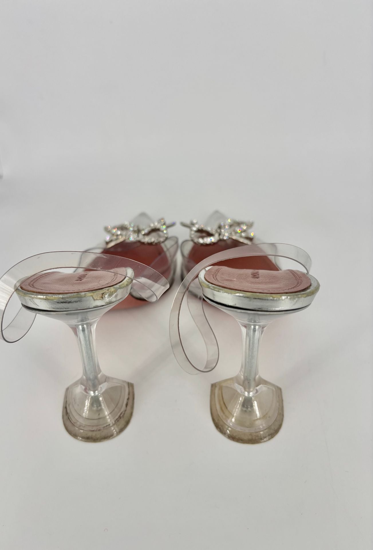 Escarpins PVC transparent & argenté – Amina Muaddi – Taille 39,5-4