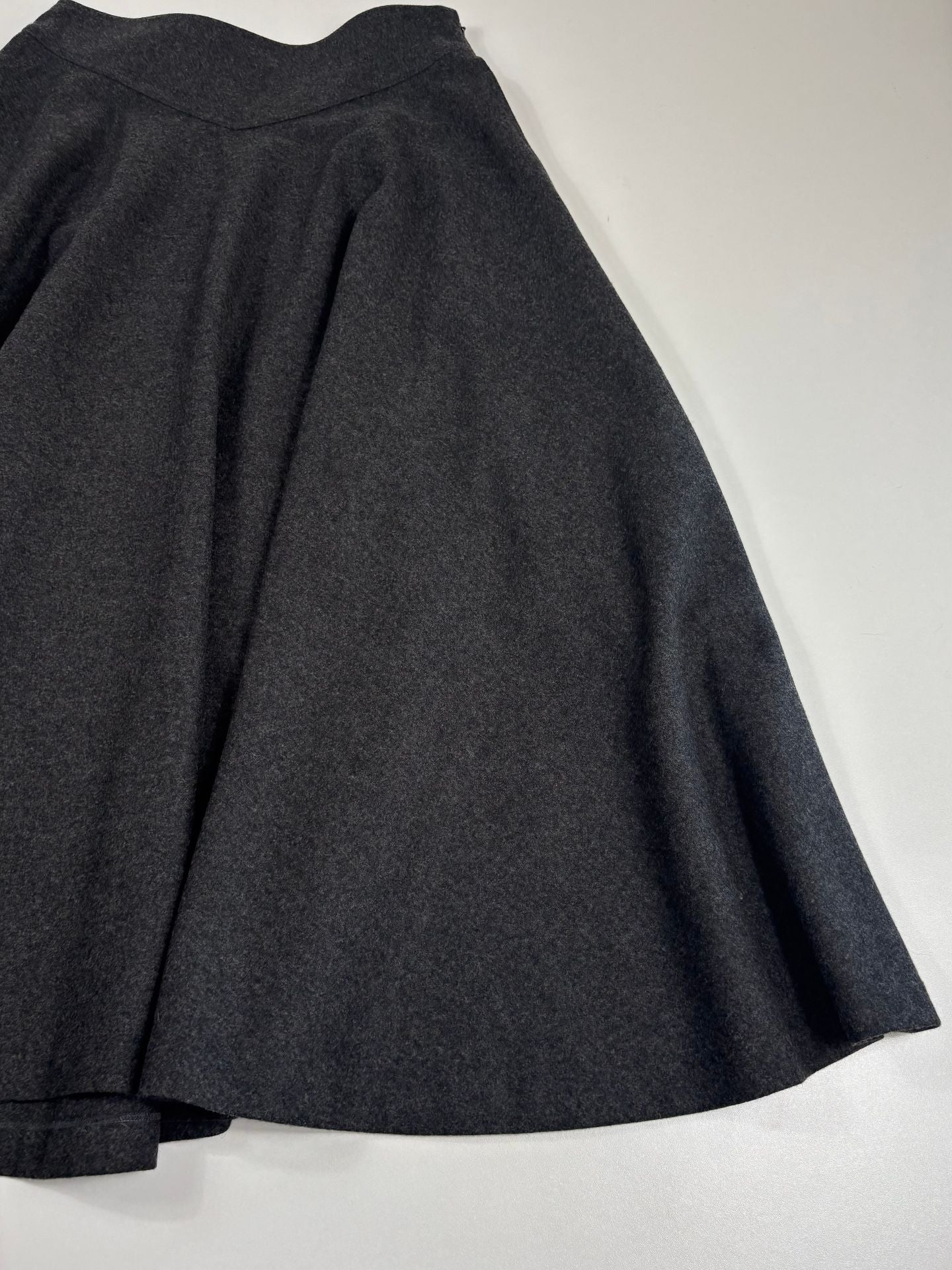 Jupe longue Ralph Lauren Purple Label en laine gris anthracite – T.L-7