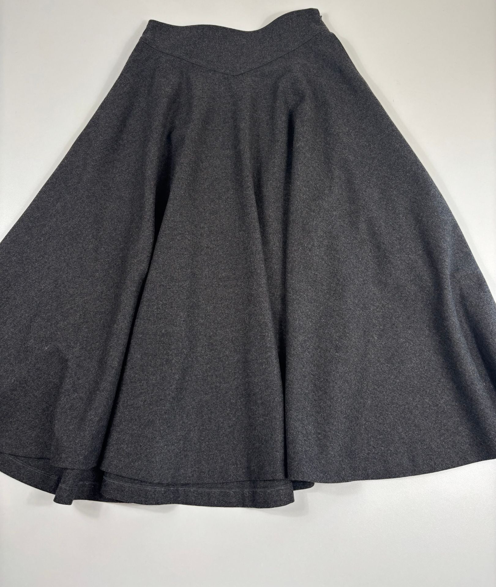 Jupe longue Ralph Lauren Purple Label en laine gris anthracite – T.L-2