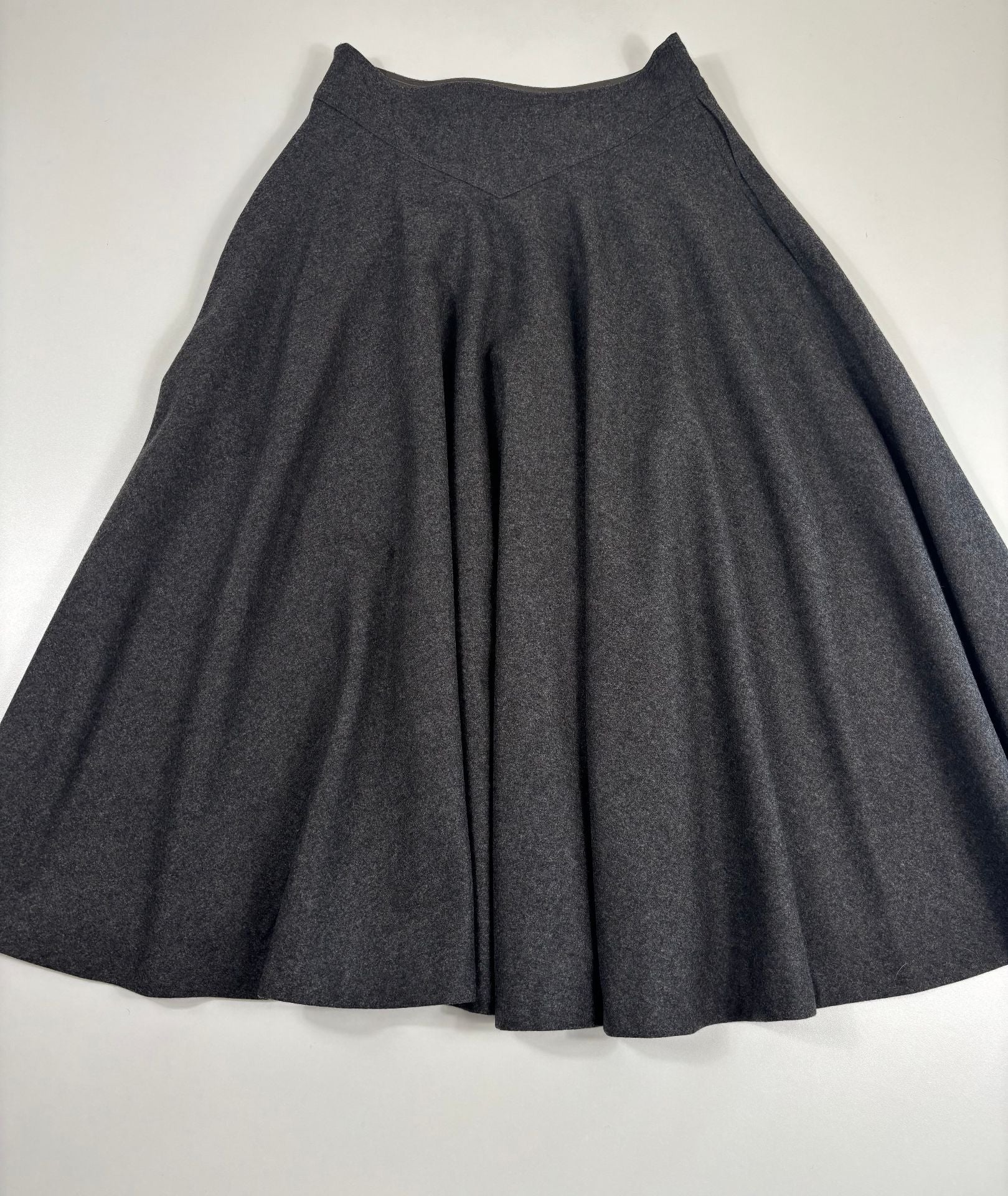 Jupe longue Ralph Lauren Purple Label en laine gris anthracite – T.L-5