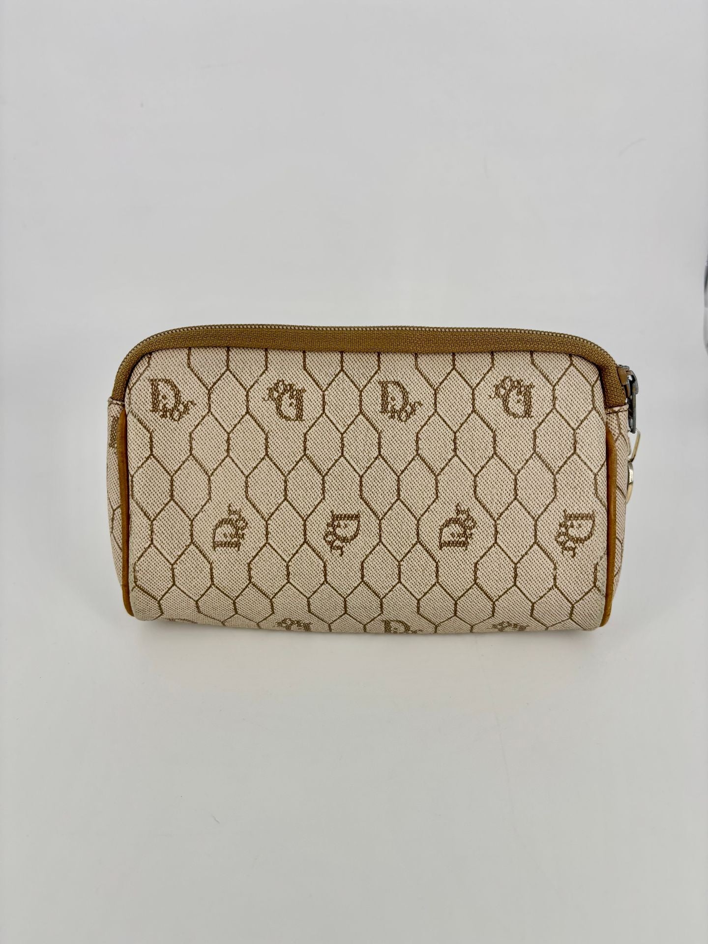 Honeycomb beige/brown pouch – Christian Dior vintage-3