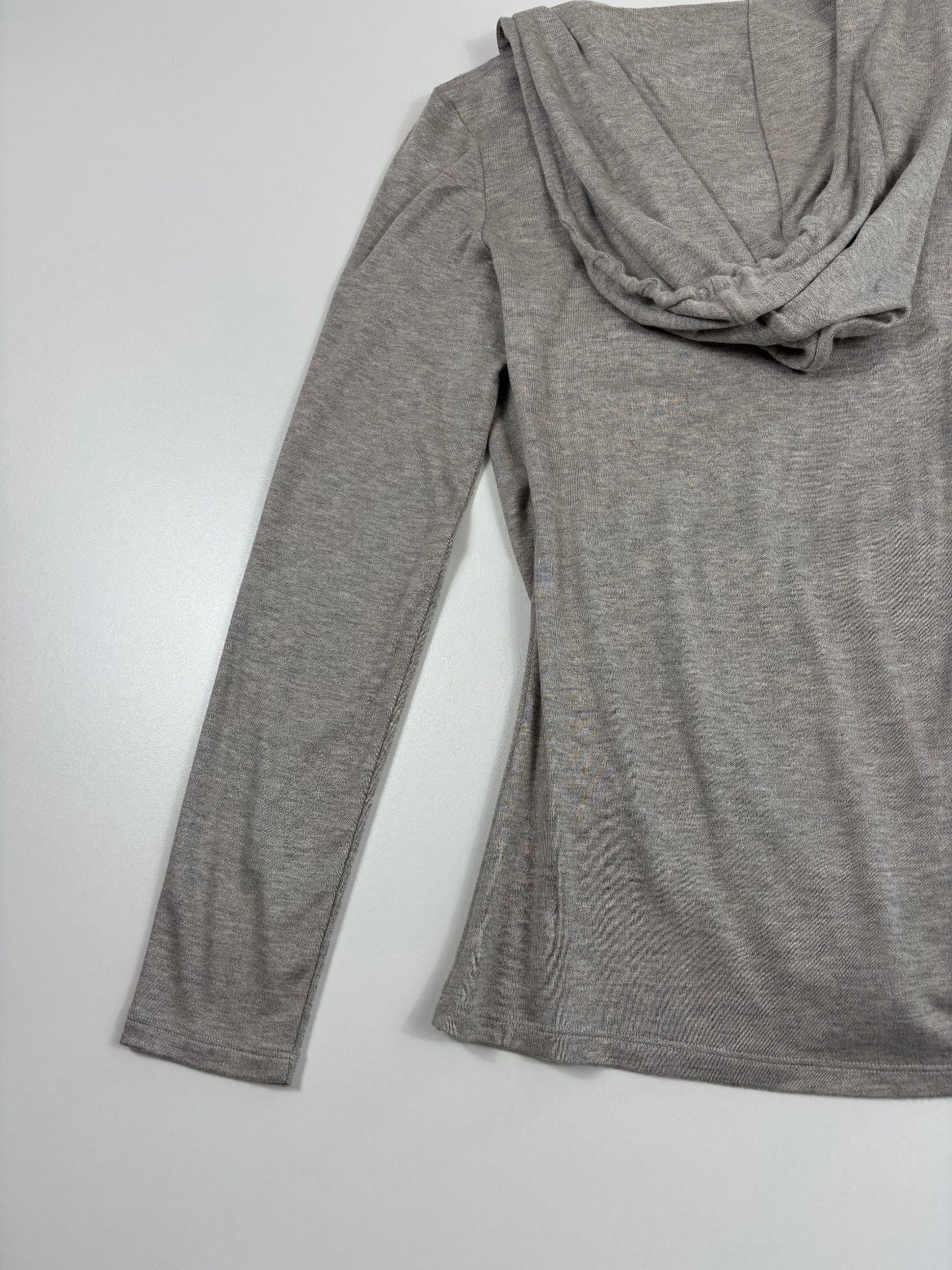 Top à capuche jersey gris chiné drapé croisé  – Ralph Lauren Purple Label – Taille L-9