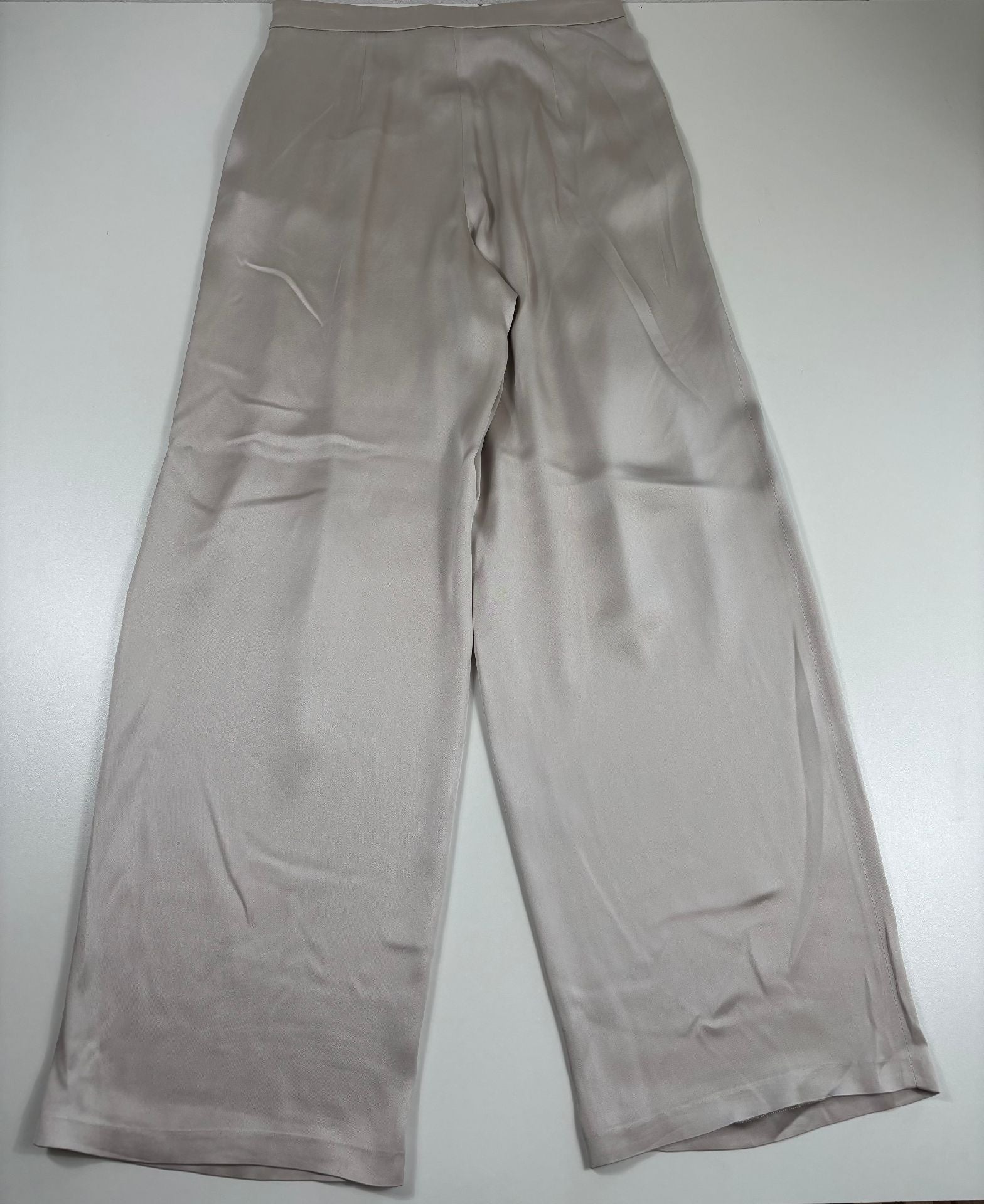 Pantalon Giorgio Armani en soie beige poudré coupe palazzo – T.40-6