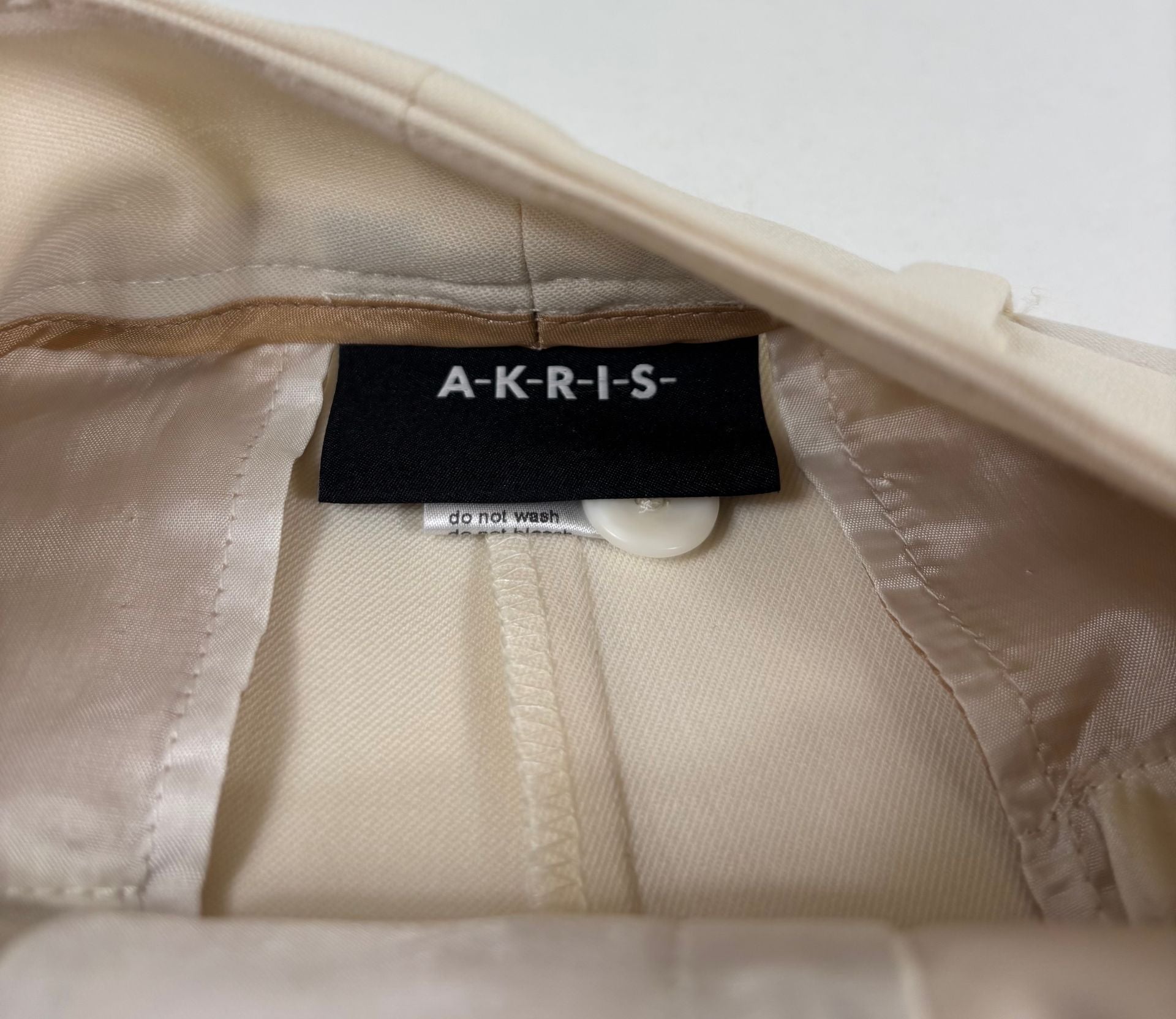 Pantalon Akris Cassie en laine blanc cassé coupe palazzo – T.36-5