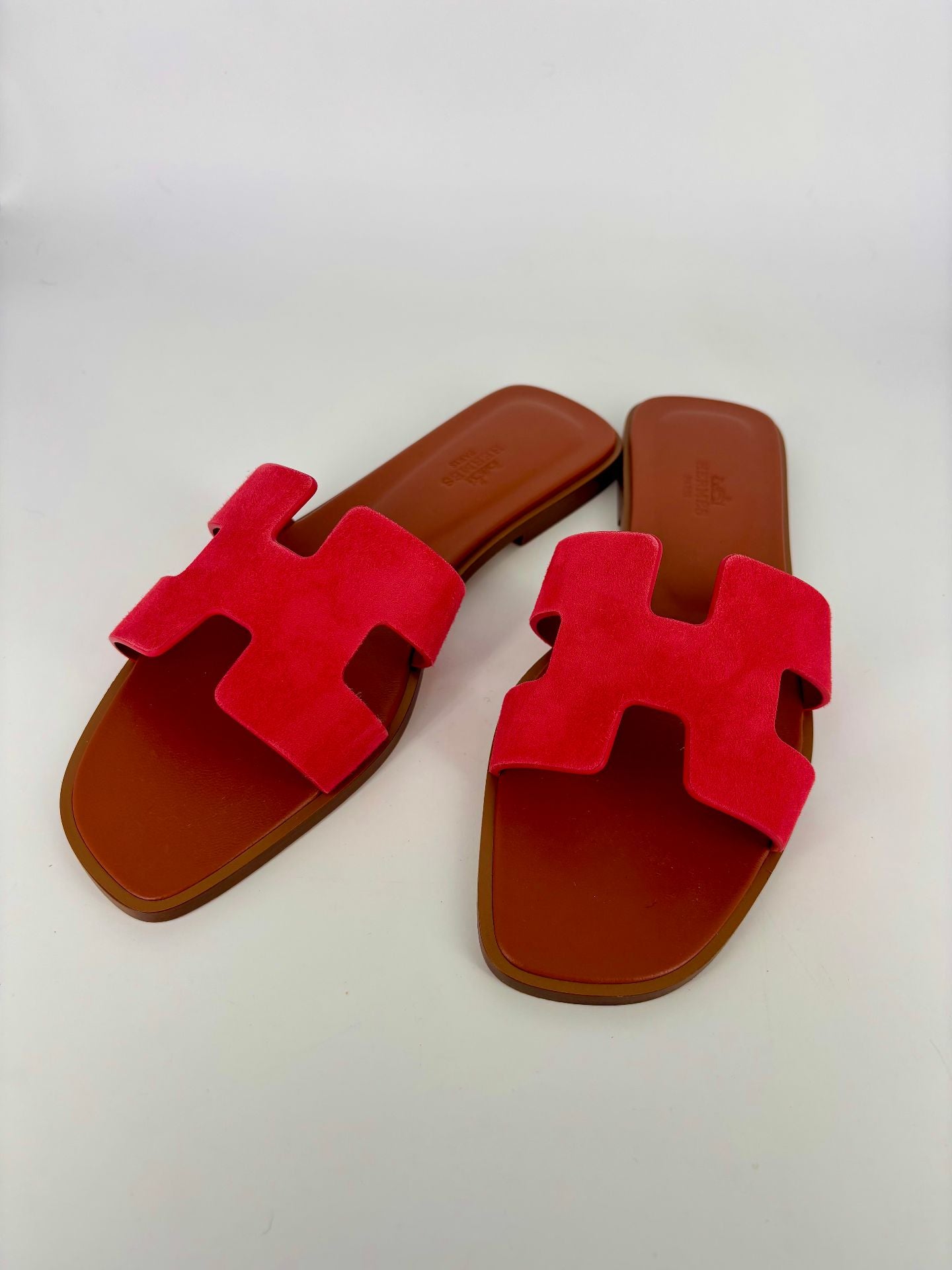 Red suede Oran sandals – Hermès - Size 38-2