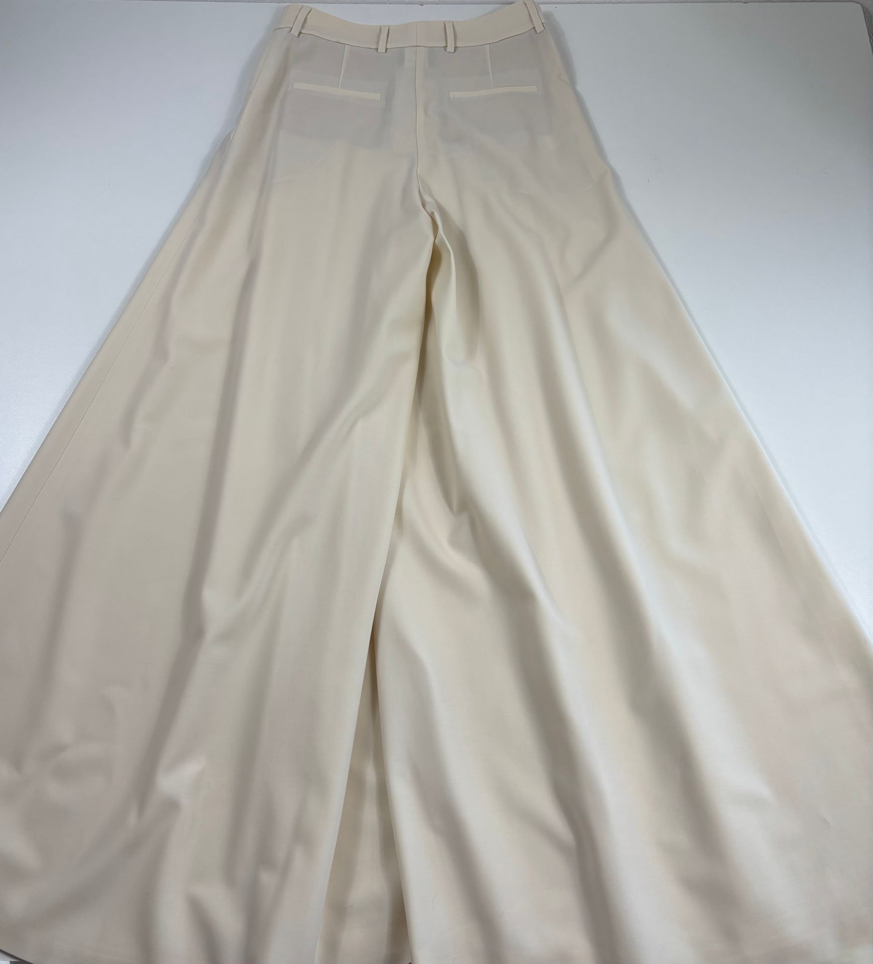 Pantalon Akris Cassie en laine blanc cassé coupe palazzo – T.36-7