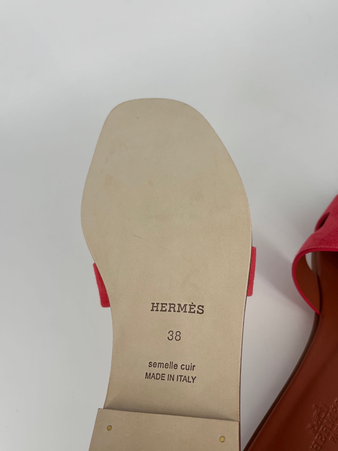 Red suede Oran sandals – Hermès - Size 38-11
