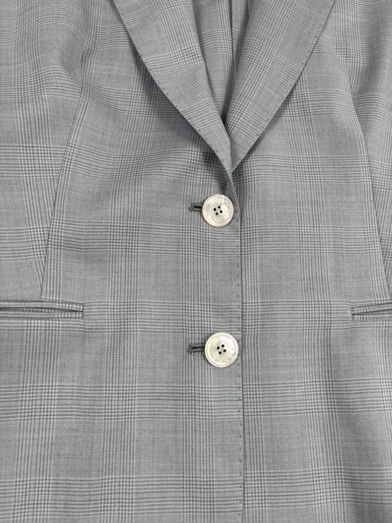Blazer Kiton simple boutonnage Prince-de-Galles cachemire soie – Taille 42-5