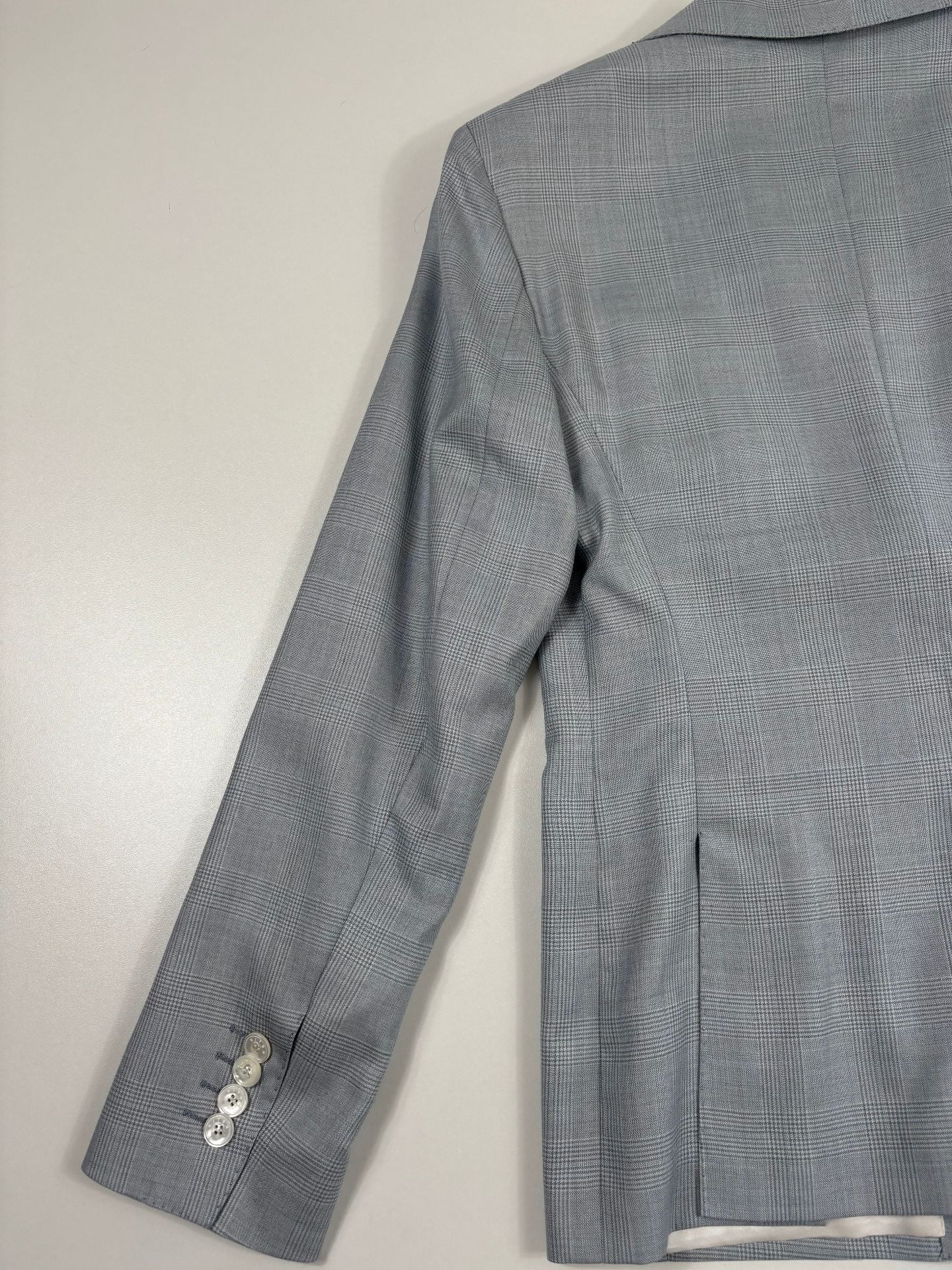 Blazer Kiton simple boutonnage Prince-de-Galles cachemire soie – Taille 42-9