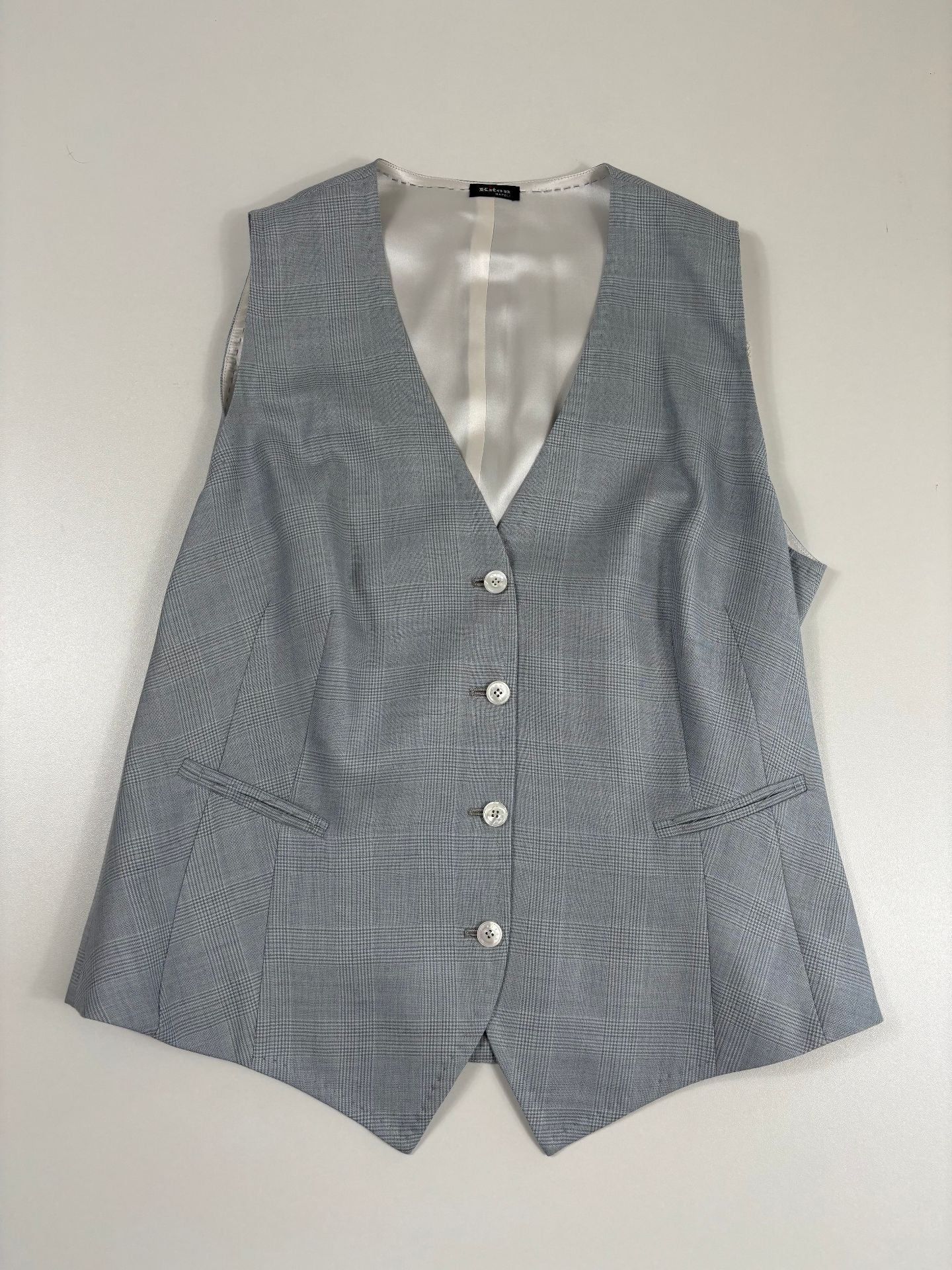 Ensemble Kiton Prince-de-Galles cachemire – Blazer et gilet – Taille 42-13