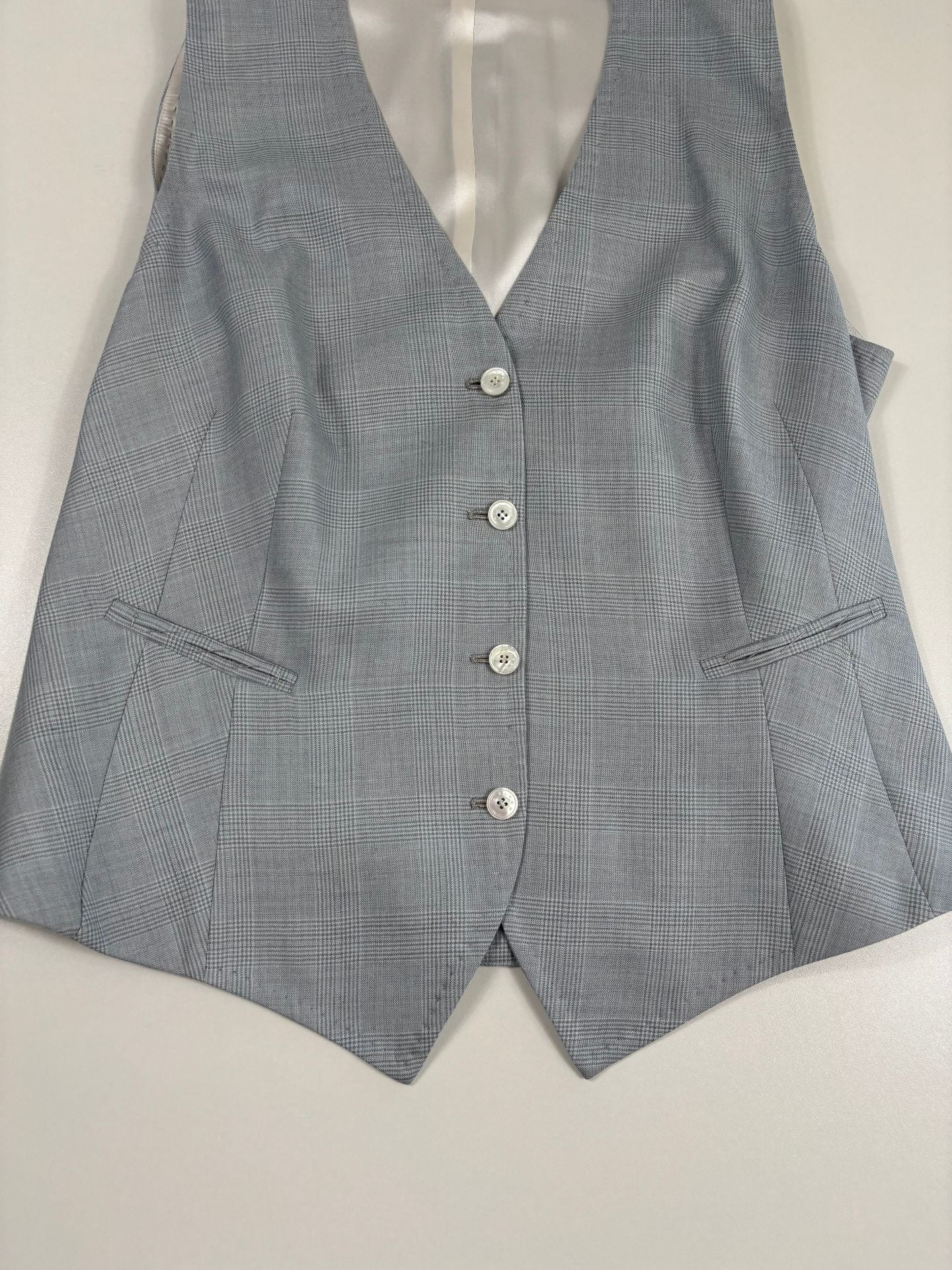 Ensemble Kiton Prince-de-Galles cachemire – Blazer et gilet – Taille 42-14