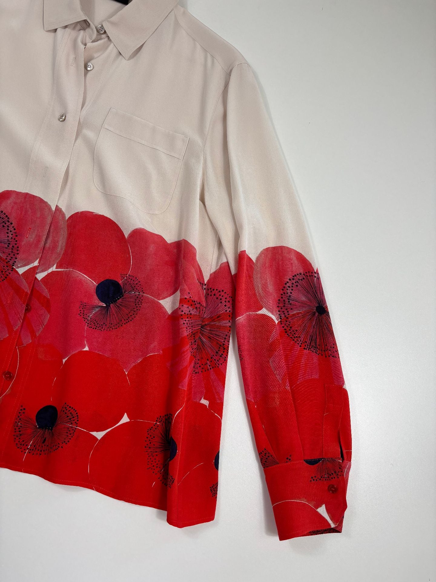 Blouse Akris crêpe de soie motif coquelicots – Taille 42-4