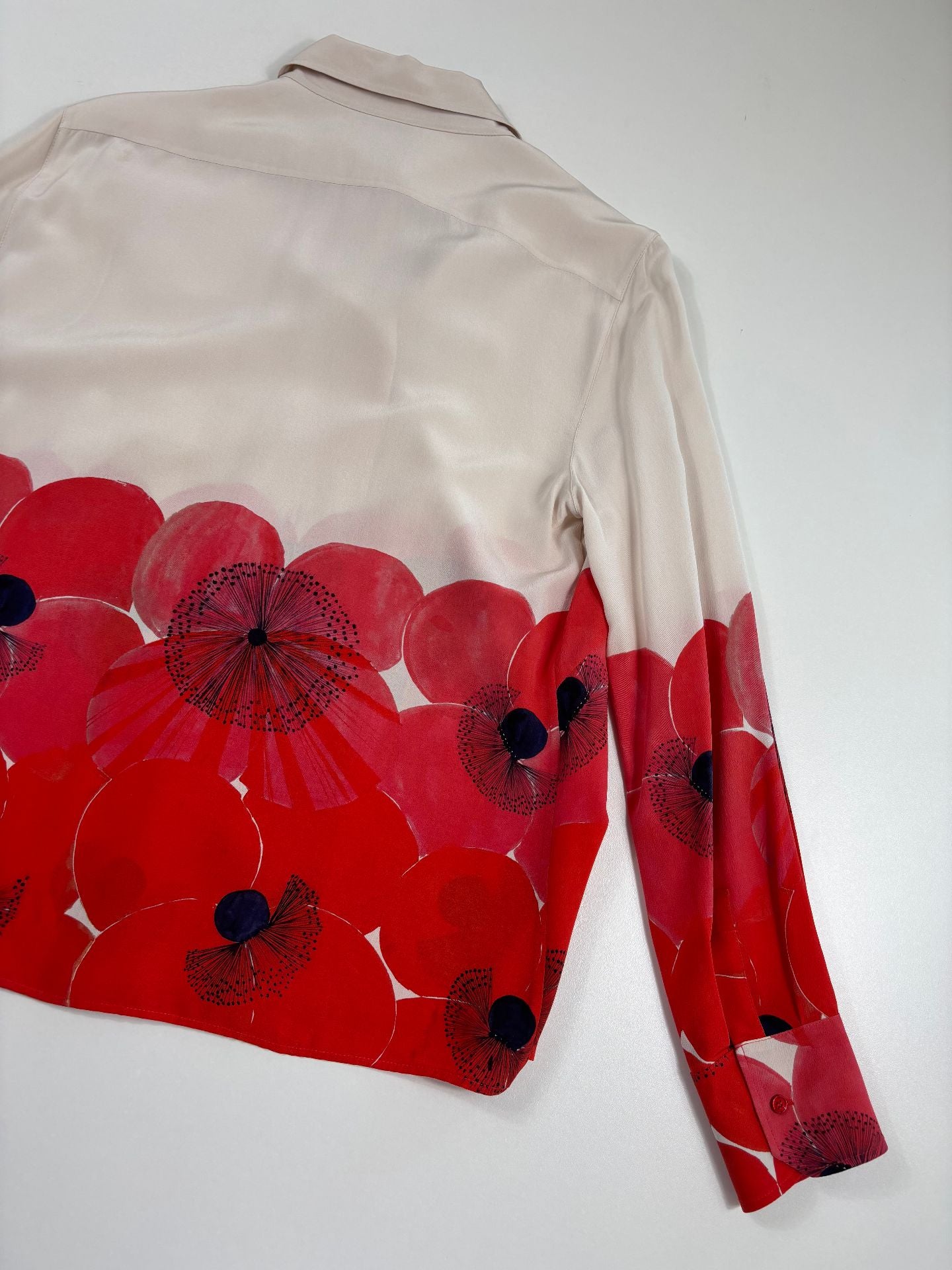 Blouse Akris crêpe de soie motif coquelicots – Taille 42-9