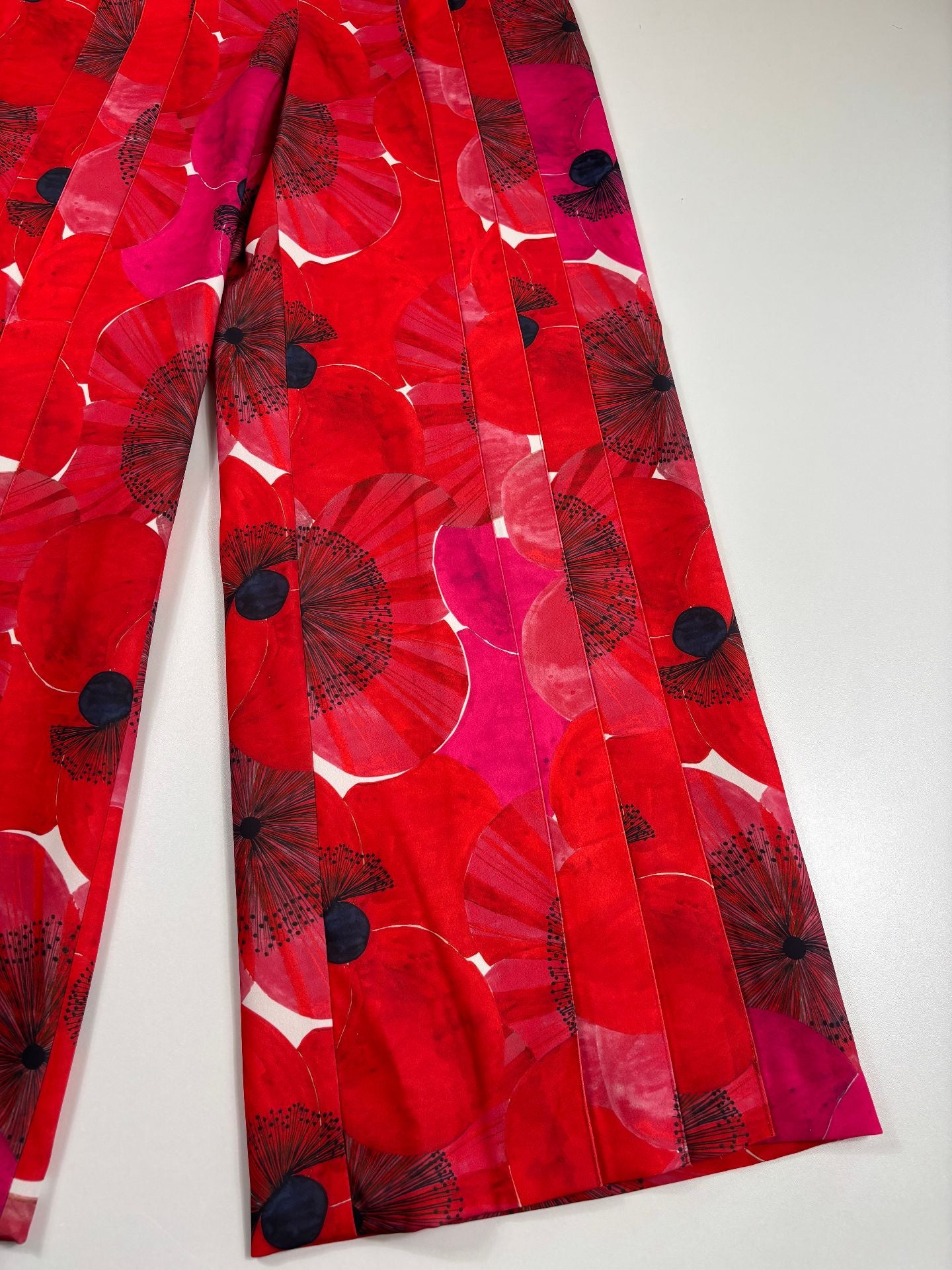 Pantalon Akris Florine imprimé coquelicots coupe droite – Taille 38-3