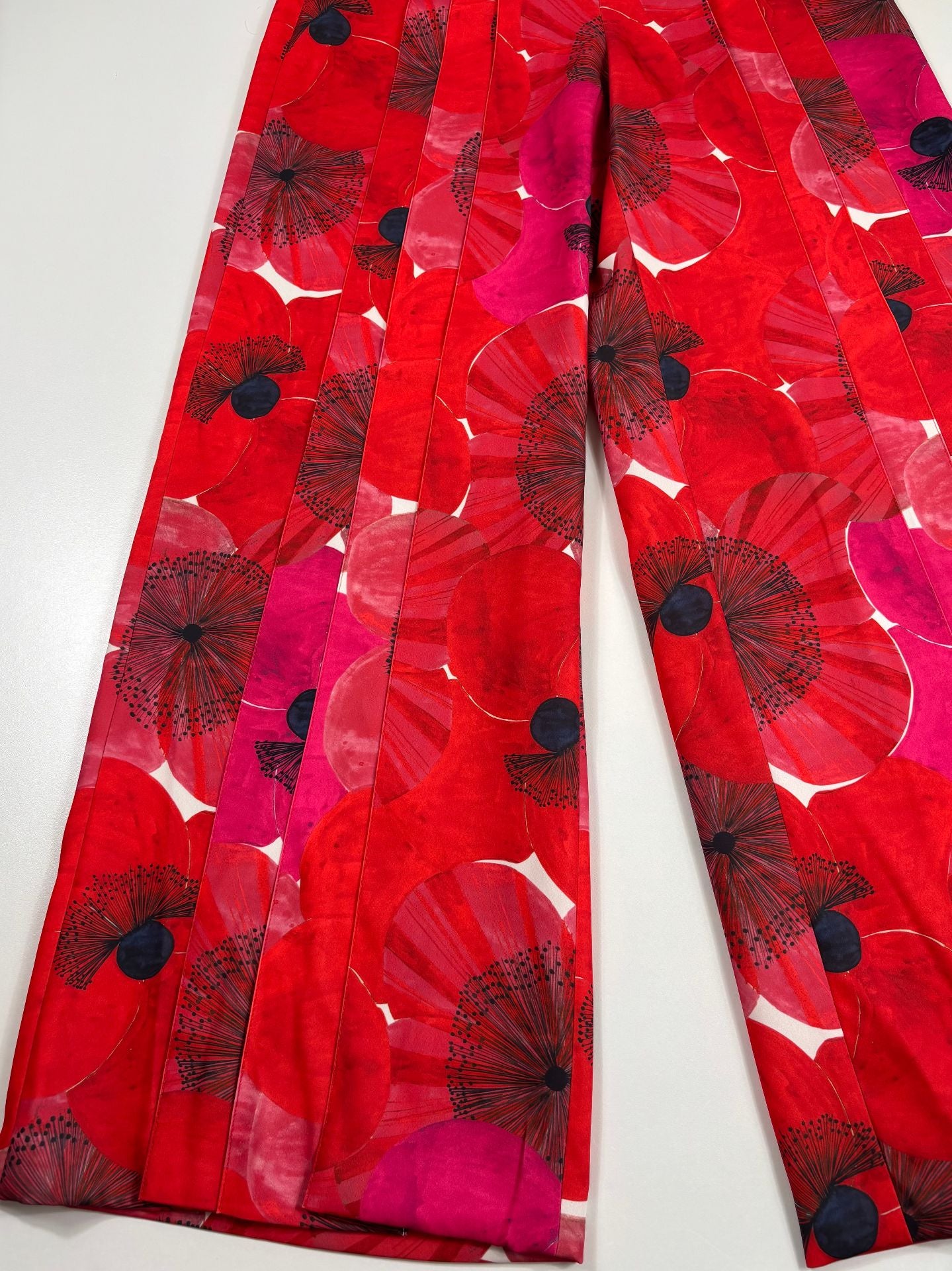 Pantalon Akris Florine imprimé coquelicots coupe droite – Taille 38-4