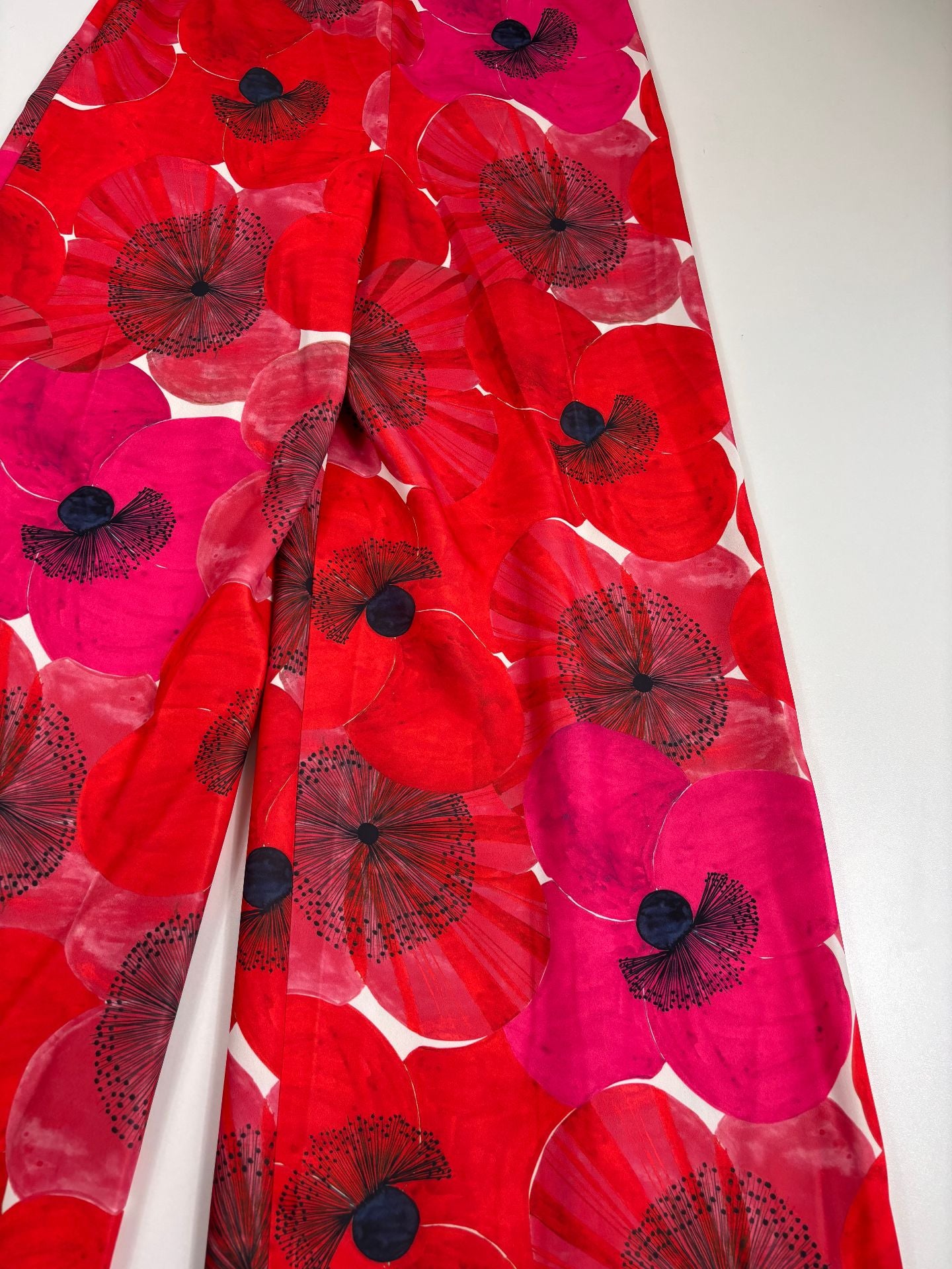 Pantalon Akris Florine imprimé coquelicots coupe droite – Taille 38-9