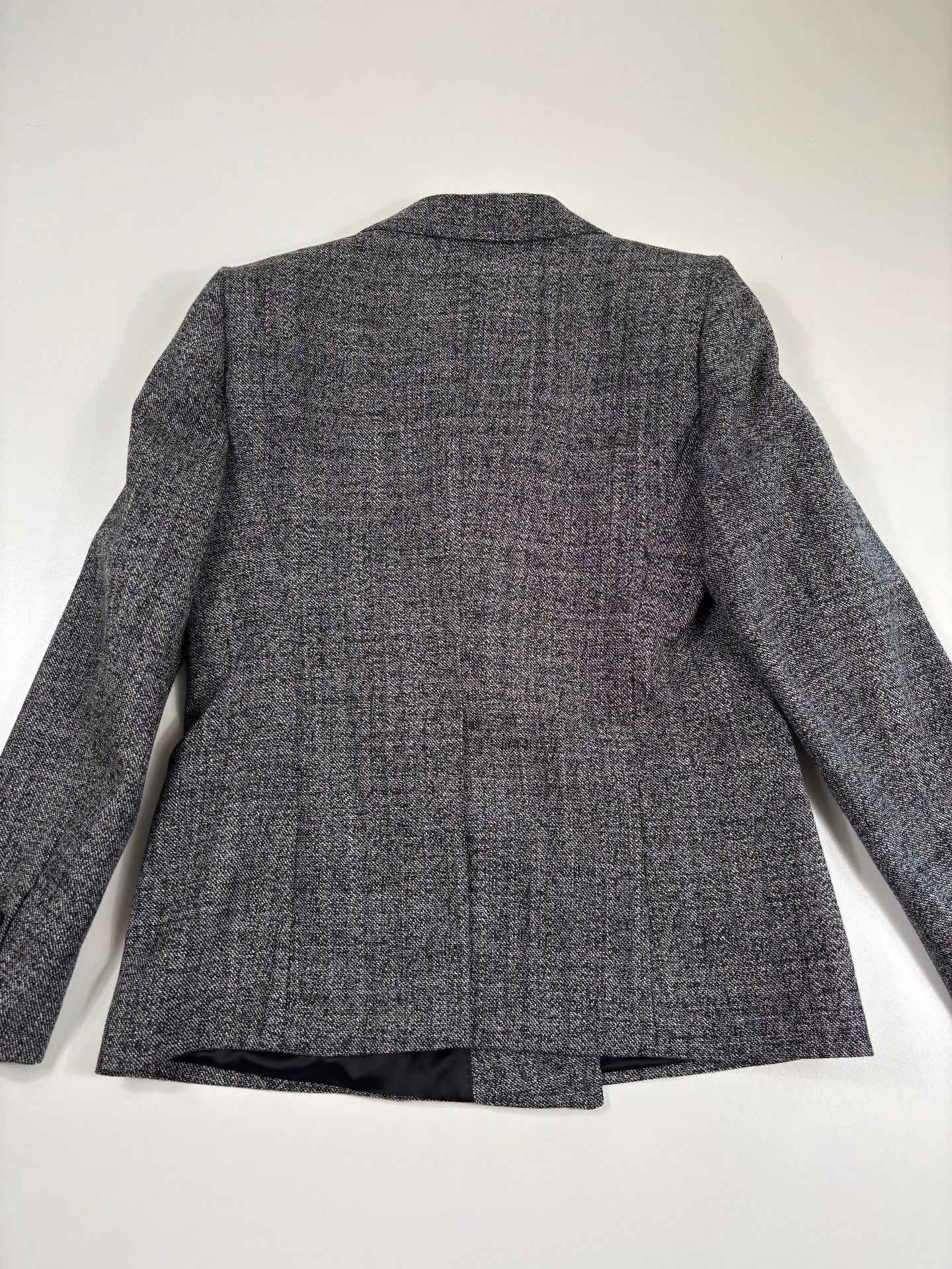 Ensemble Dries Van Noten tweed gris chiné – Blazer et jupe droite – Tailles 44/42-10