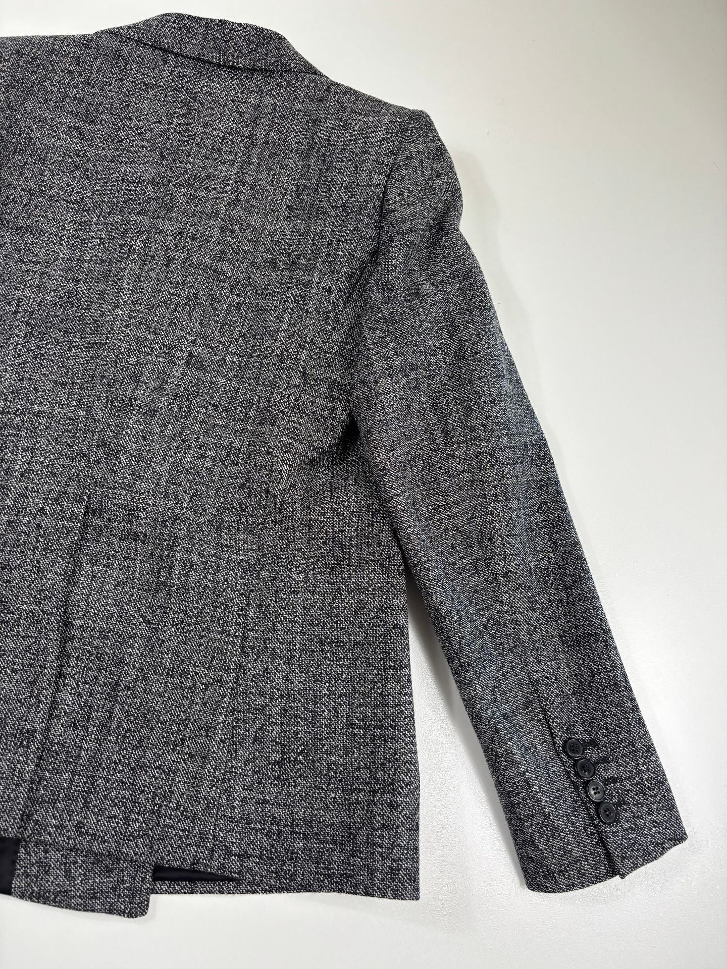 Ensemble Dries Van Noten tweed gris chiné – Blazer et jupe droite – Tailles 44/42-11