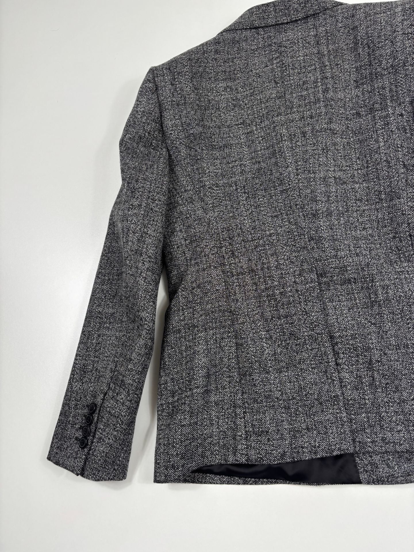 Ensemble Dries Van Noten tweed gris chiné – Blazer et jupe droite – Tailles 44/42-12