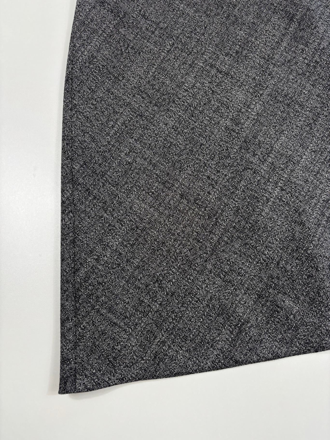 Ensemble Dries Van Noten tweed gris chiné – Blazer et jupe droite – Tailles 44/42-7