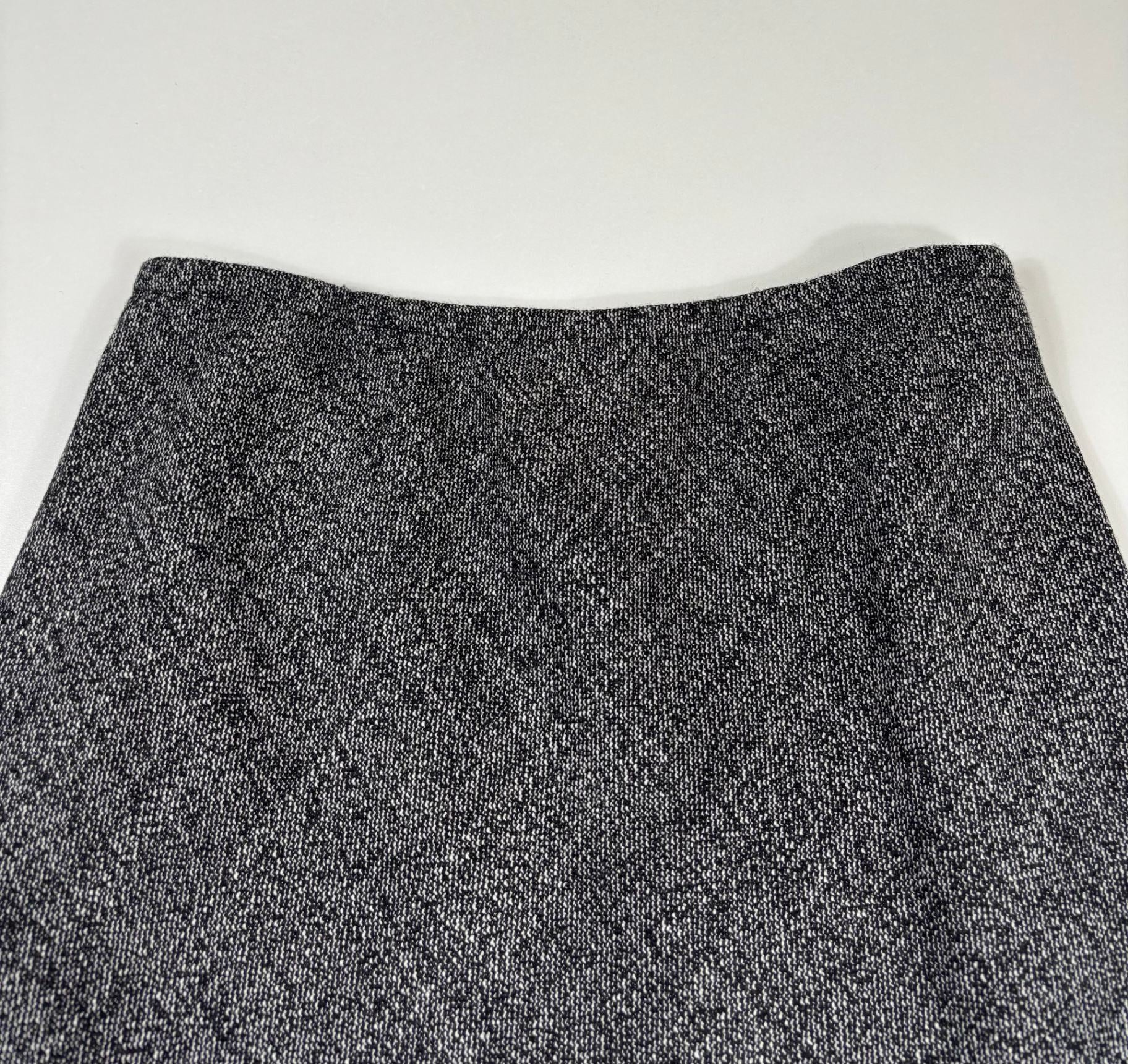 Ensemble Dries Van Noten tweed gris chiné – Blazer et jupe droite – Tailles 44/42-8