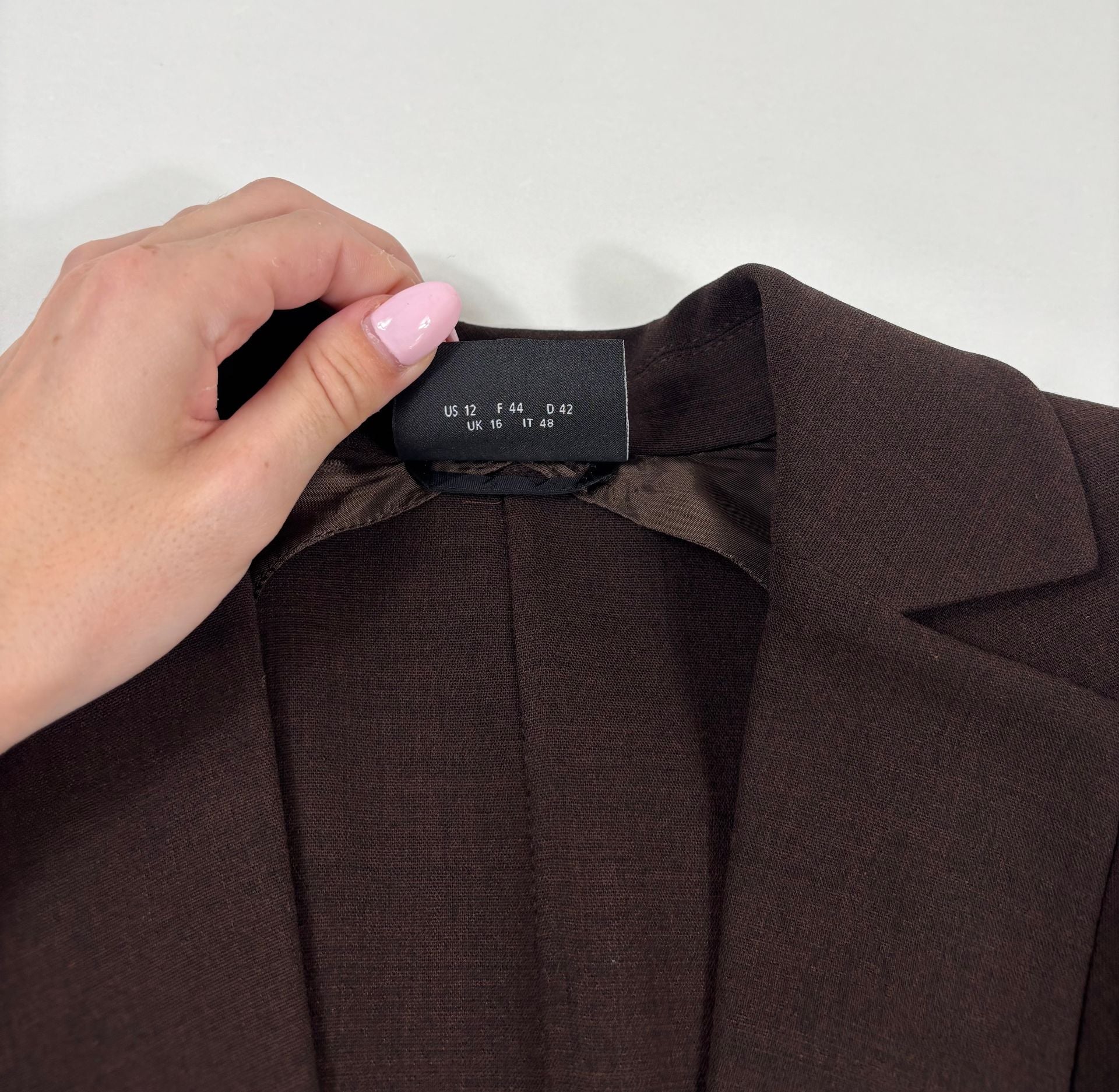Ensemble Akris marron chocolat – Blazer et pantalon flare – Tailles 44/40-10