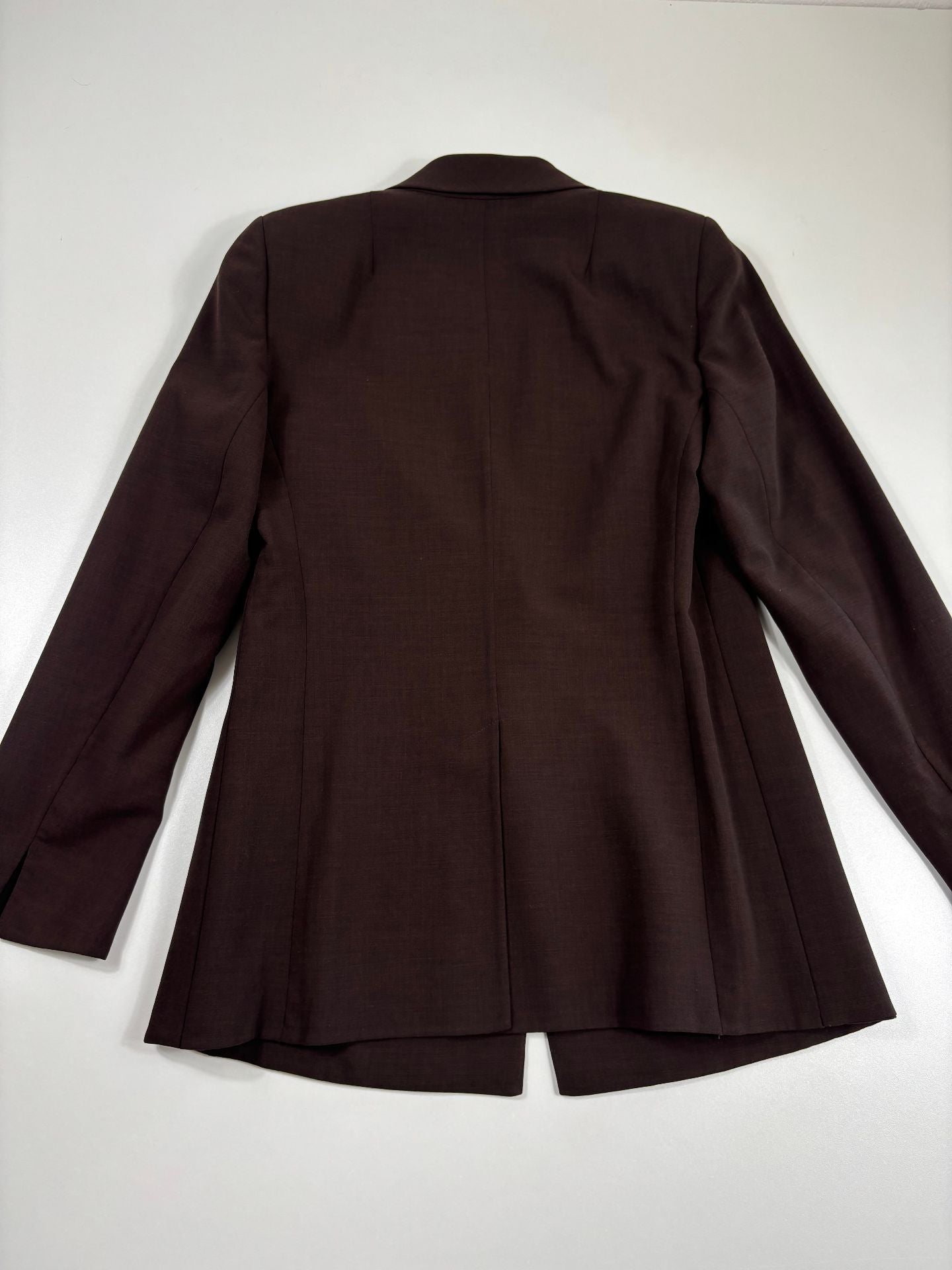Ensemble Akris marron chocolat – Blazer et pantalon flare – Tailles 44/40-4