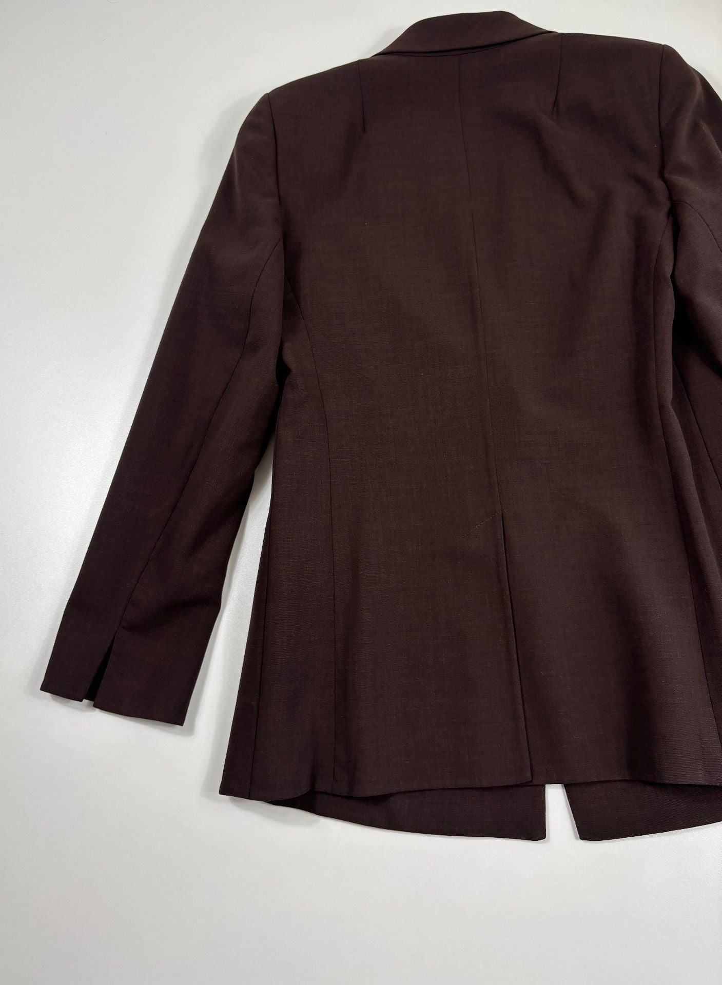 Ensemble Akris marron chocolat – Blazer et pantalon flare – Tailles 44/40-5