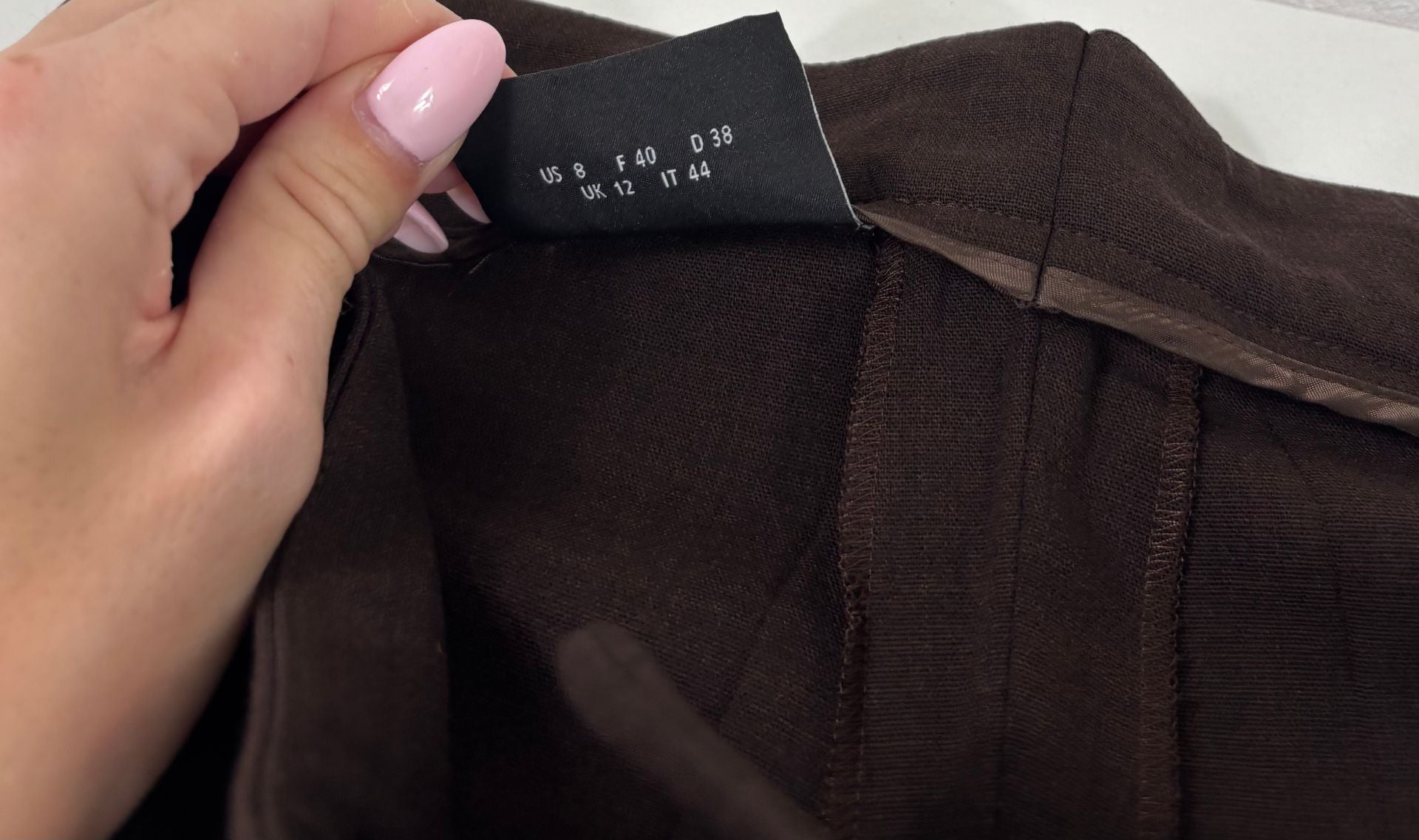 Ensemble Akris marron chocolat – Blazer et pantalon flare – Tailles 44/40-12