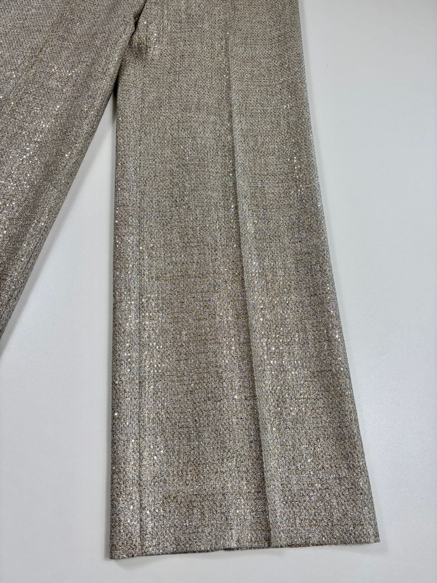 Pantalon droit lamé doré coupe fluide – Kiton – Taille 42-3