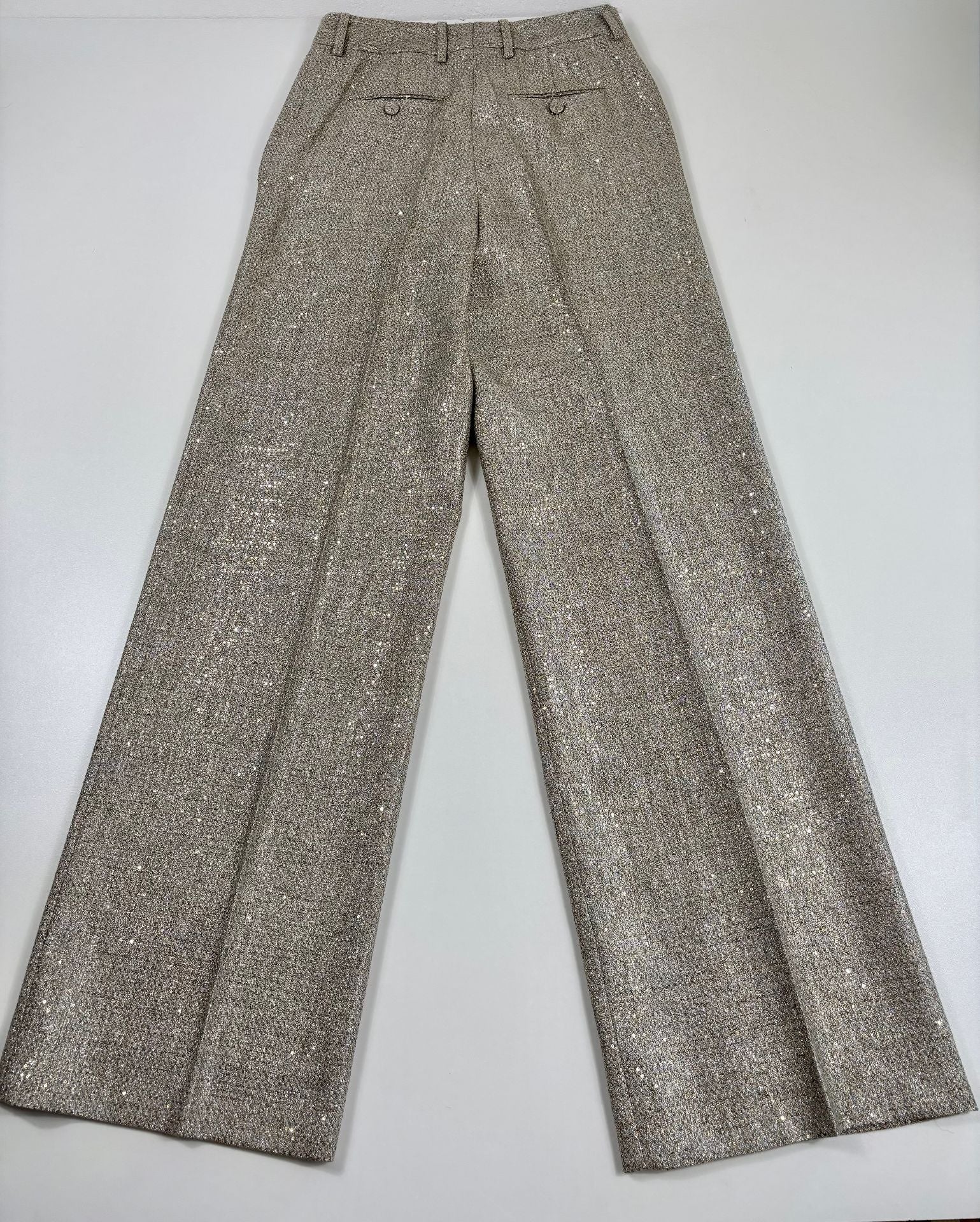 Pantalon droit lamé doré coupe fluide – Kiton – Taille 42-6