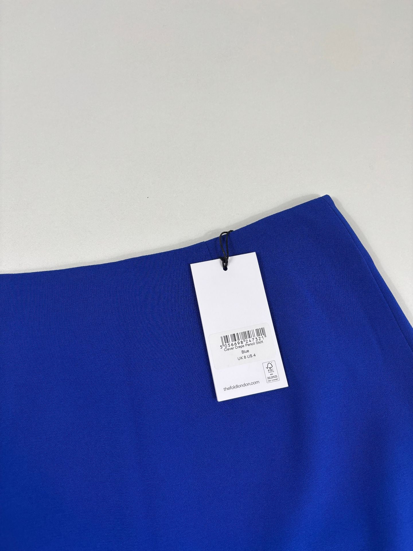 Jupe crayon Syros crêpe bleu électrique – The Fold – Taille 36-4
