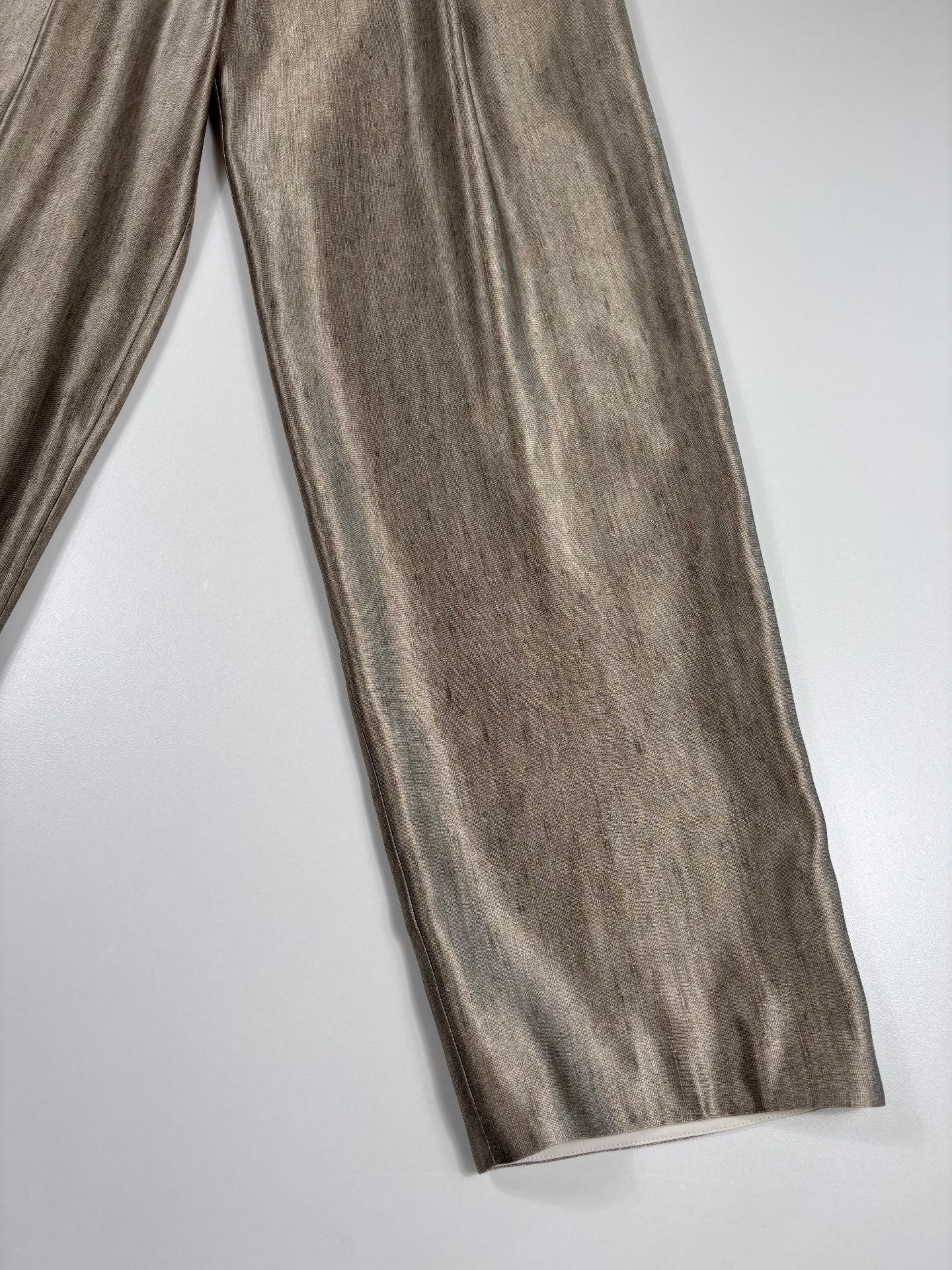 Ensemble deux pièces blazer croisé et pantalon à pince soie tussah – Giorgio Armani – Taille 40-8