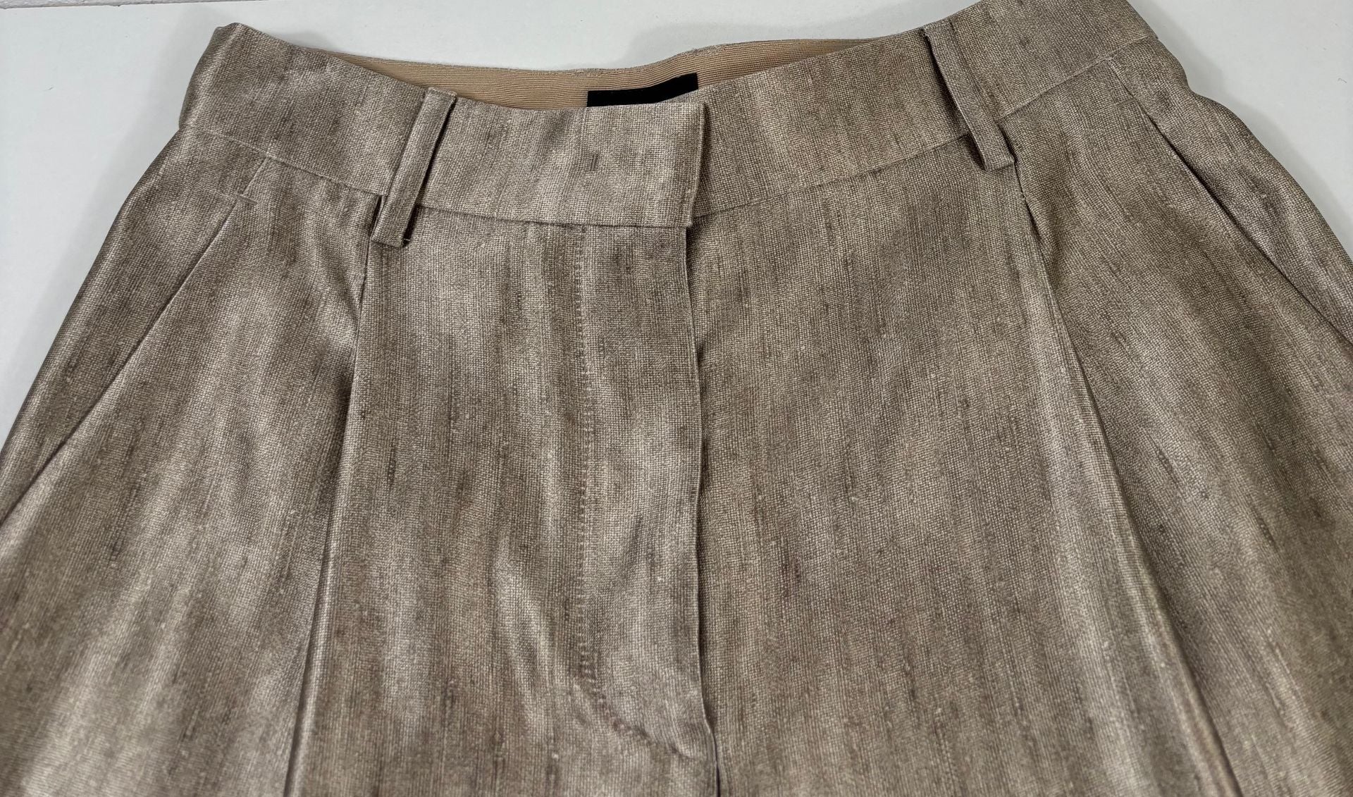 Ensemble deux pièces blazer croisé et pantalon à pince soie tussah – Giorgio Armani – Taille 40-9