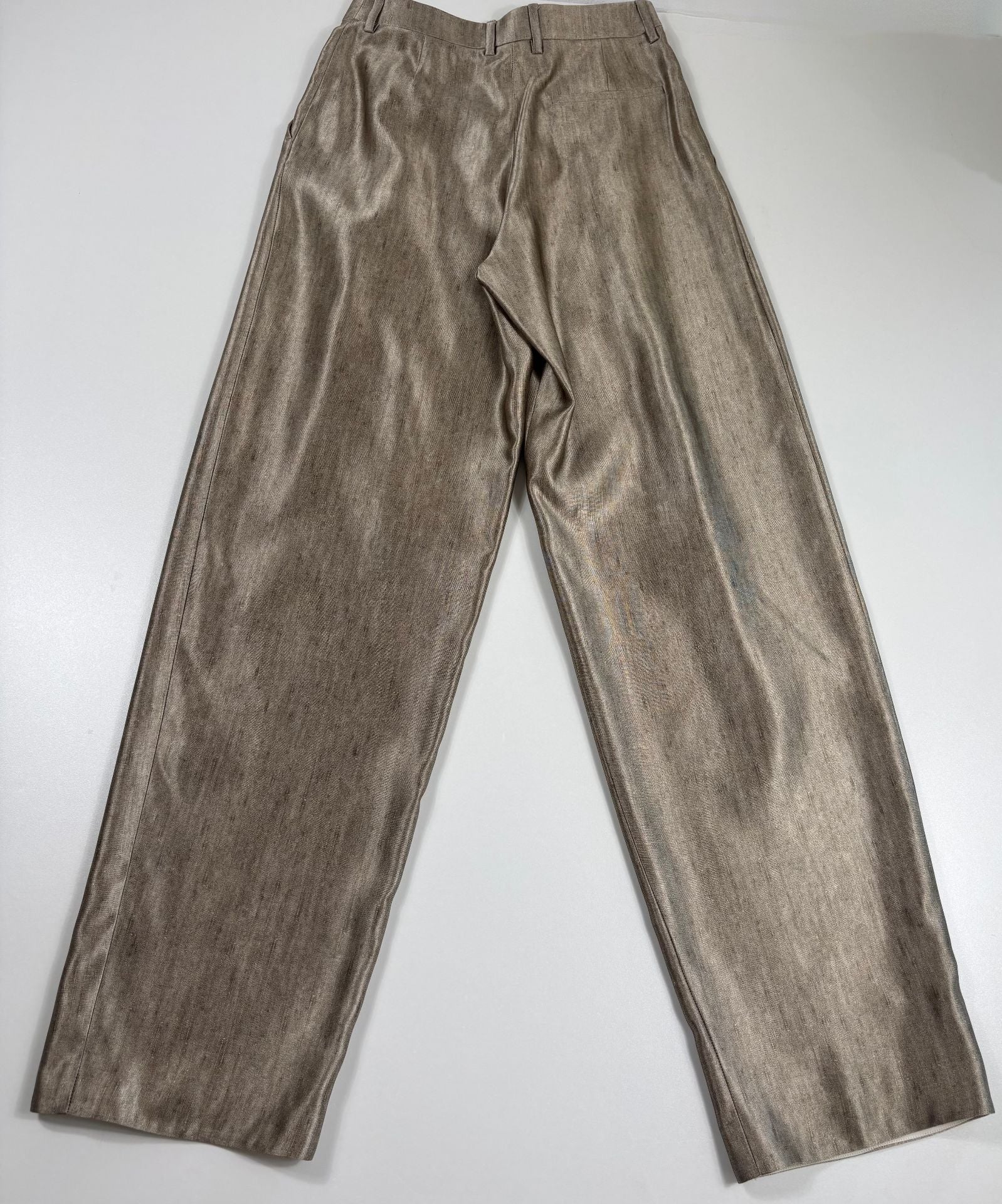 Ensemble deux pièces blazer croisé et pantalon à pince soie tussah – Giorgio Armani – Taille 40-14