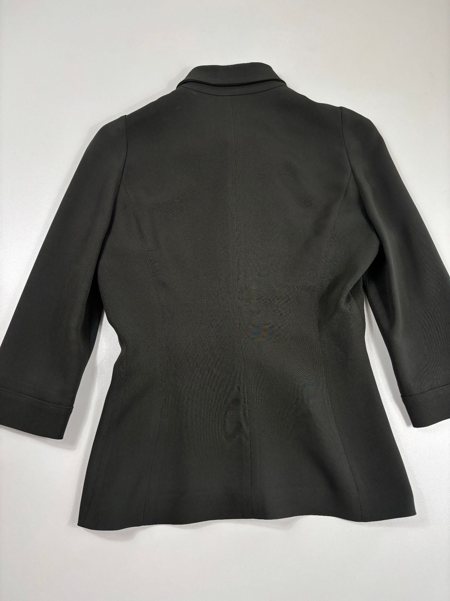 Veste kaki plastron surpiqûres dorées avec ceinture éléphants – Elie Saab – Taille 38-8
